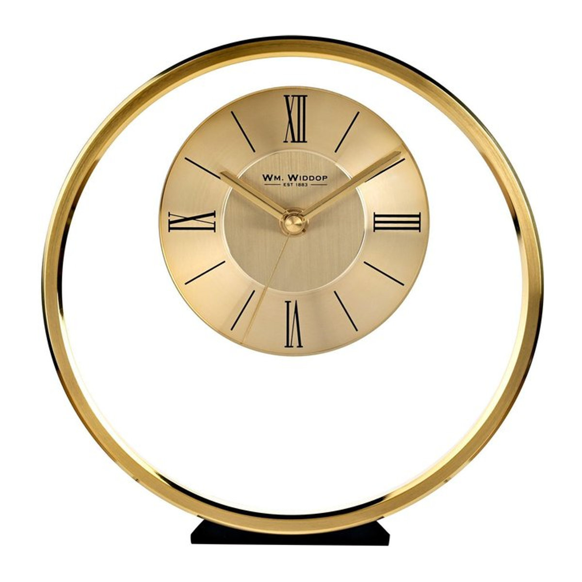 William Widdop Runde Kaminuhr in Gold mit Quarzwerk, B/T/H: 20,4 x 19,7 x 6,1 cm - Bild 1