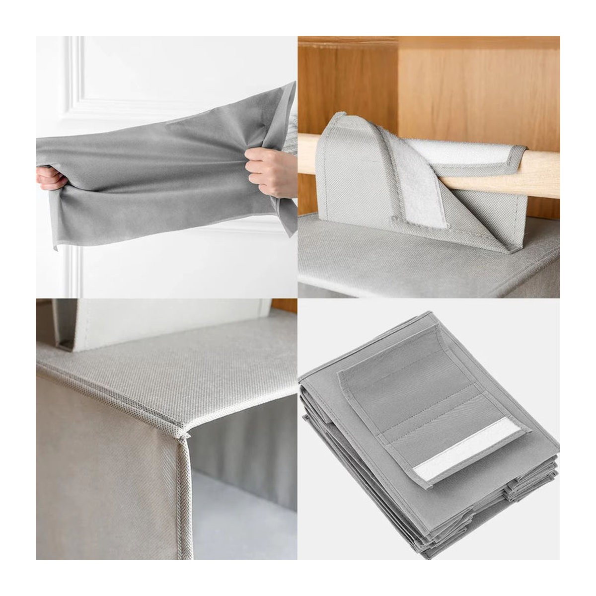 Willstar 10-lagige hängende Aufbewahrungstasche für Kleidung und Schuhe, faltbar und platzsparend, Anthrazit/Grau - Bild 5