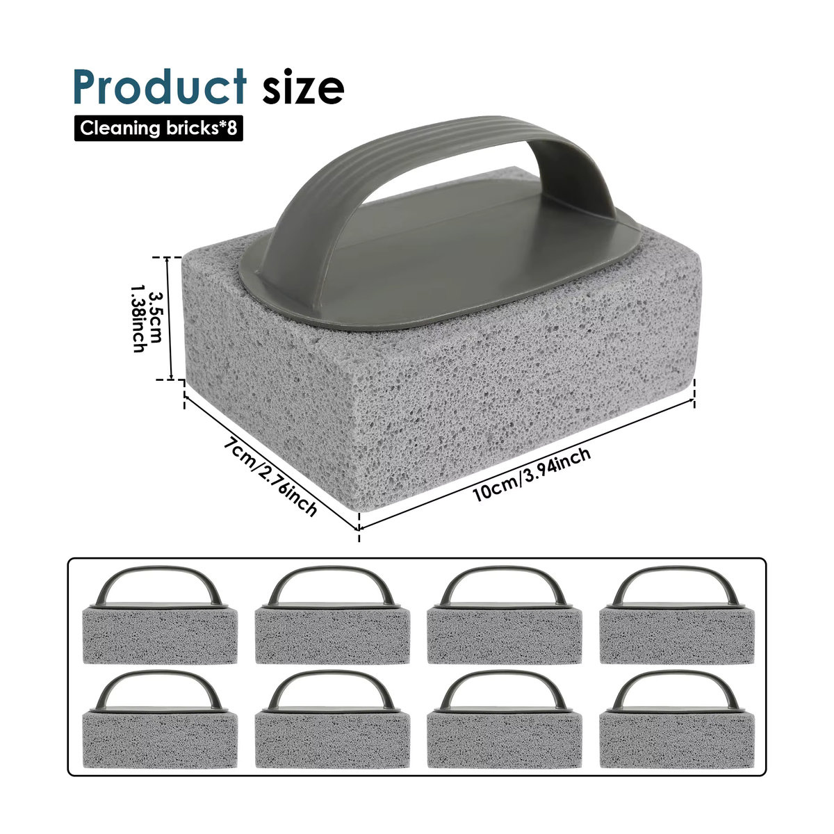 Willstar 7er Set BBQ Grill Reinigungs-Bimssteine mit Pinsel zur Fleckentfernung und Reinigung von Grill und Pool - Bild 5
