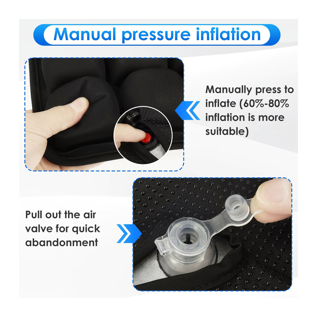 Willstar Airbags Reisekissen High Rebound Pressure 3D Air Cell Sitzkissen in Schwarz, atmungsaktiv und leicht für Auto, Büro oder Zuhause - Bild 5