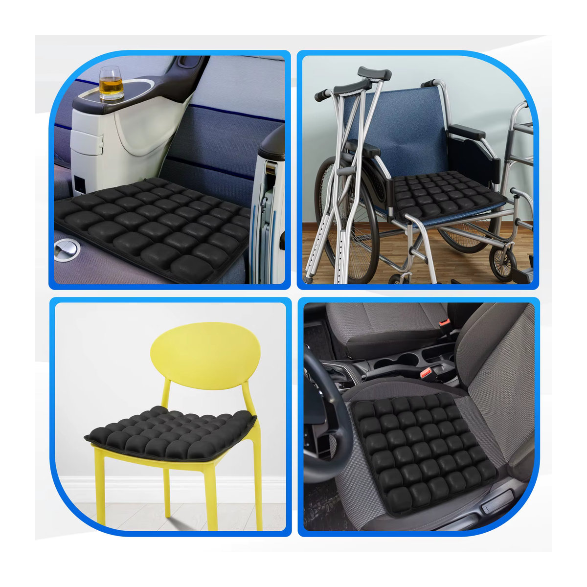 Willstar Airbags Reisekissen High Rebound Pressure 3D Air Cell Sitzkissen in Schwarz, atmungsaktiv und leicht für Auto, Büro oder Zuhause - Bild 6