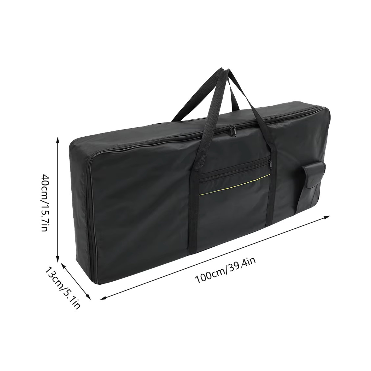 Willstar Gigbag für 61-Tasten-Tastatur in Schwarz, gepolsterte E-Piano-Hülle aus 420D Oxford-Stoff mit verstellbarem Schultergurt - Bild 3