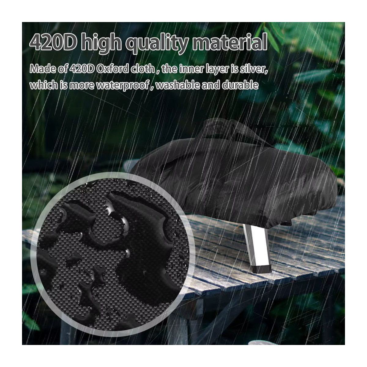 Willstar Pizza-Ofen-Abdeckung für den Außenbereich in Schwarz, wasserdichte Abdeckung aus 420D Oxford-Stoff, kompatibel mit Ooni Koda 12 - Bild 3