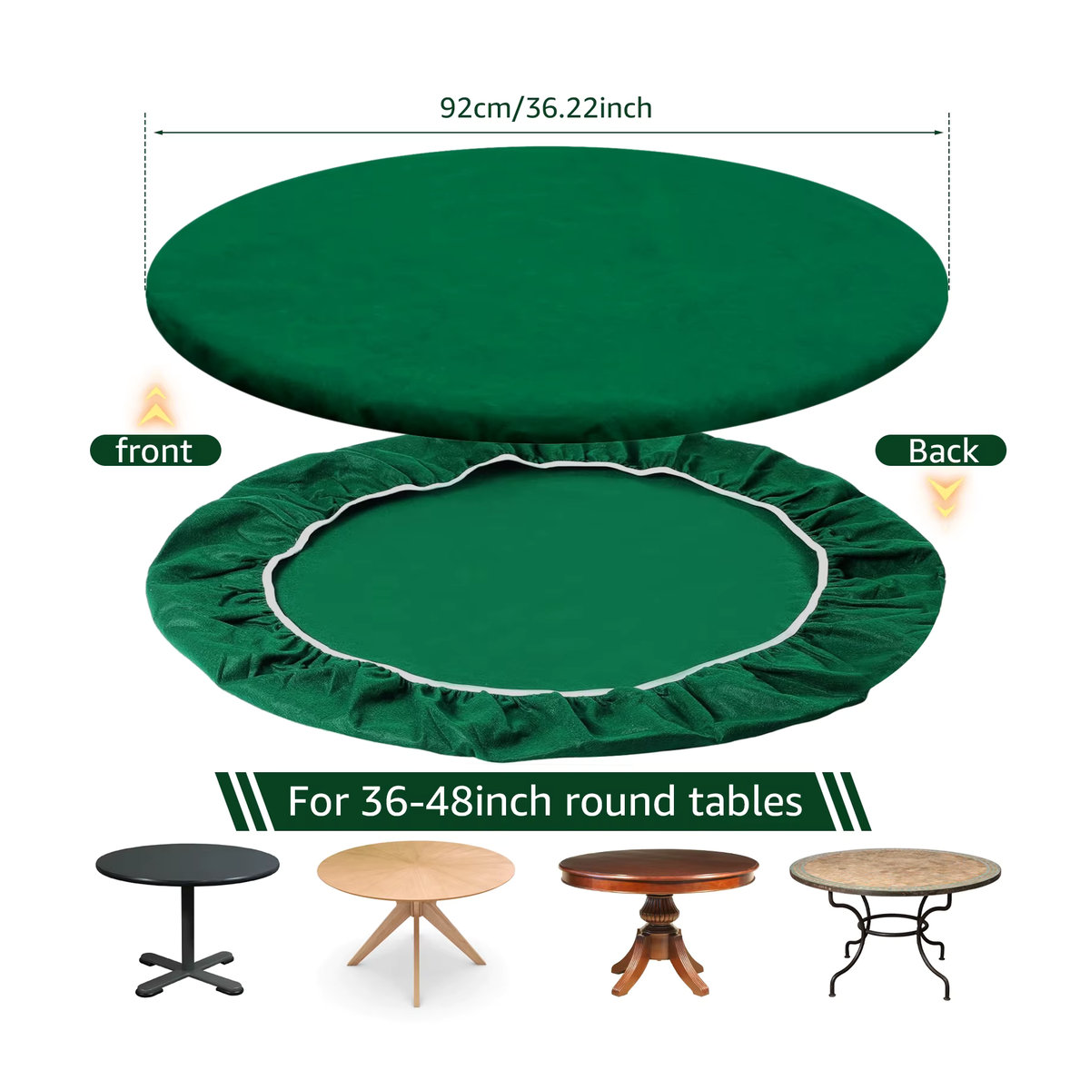 Willstar Runde Tischdecke aus Filz in Grün als elastischer Schutz für deinen Kartentisch oder Poker Tisch - Bild 4