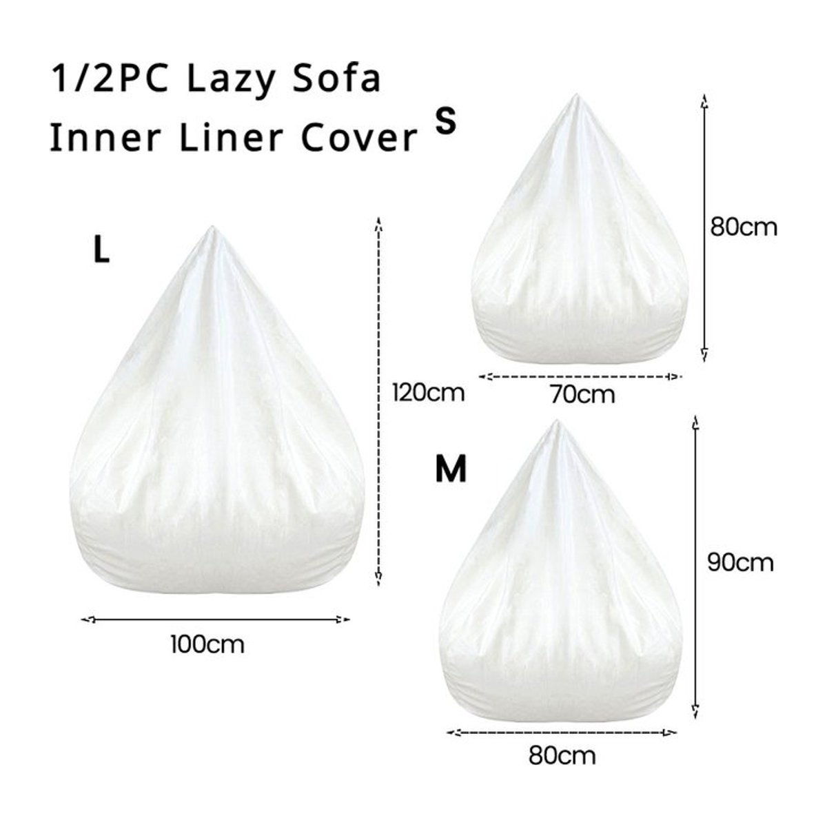 Willstar Sofa Innenliner Ersatzbezug für Sitzsack in Weiß - Bild 1