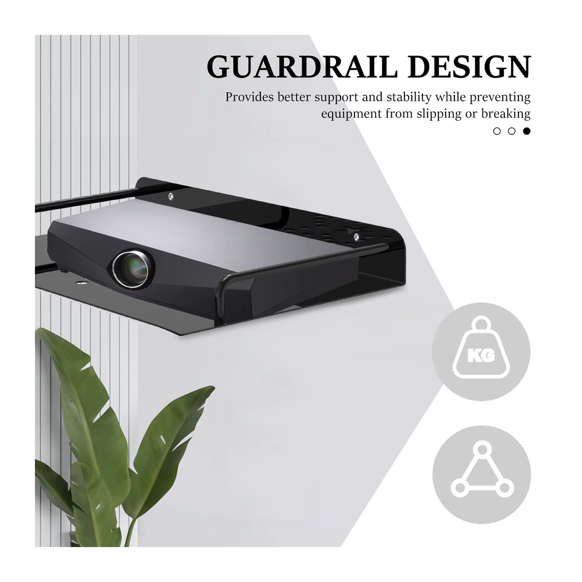 Willstar Wandregal aus Aluminium in Schwarz als minimalistisches Wandmontage-Projektorregal und TV-Halterung für Set-Top-Boxen - Bild 2