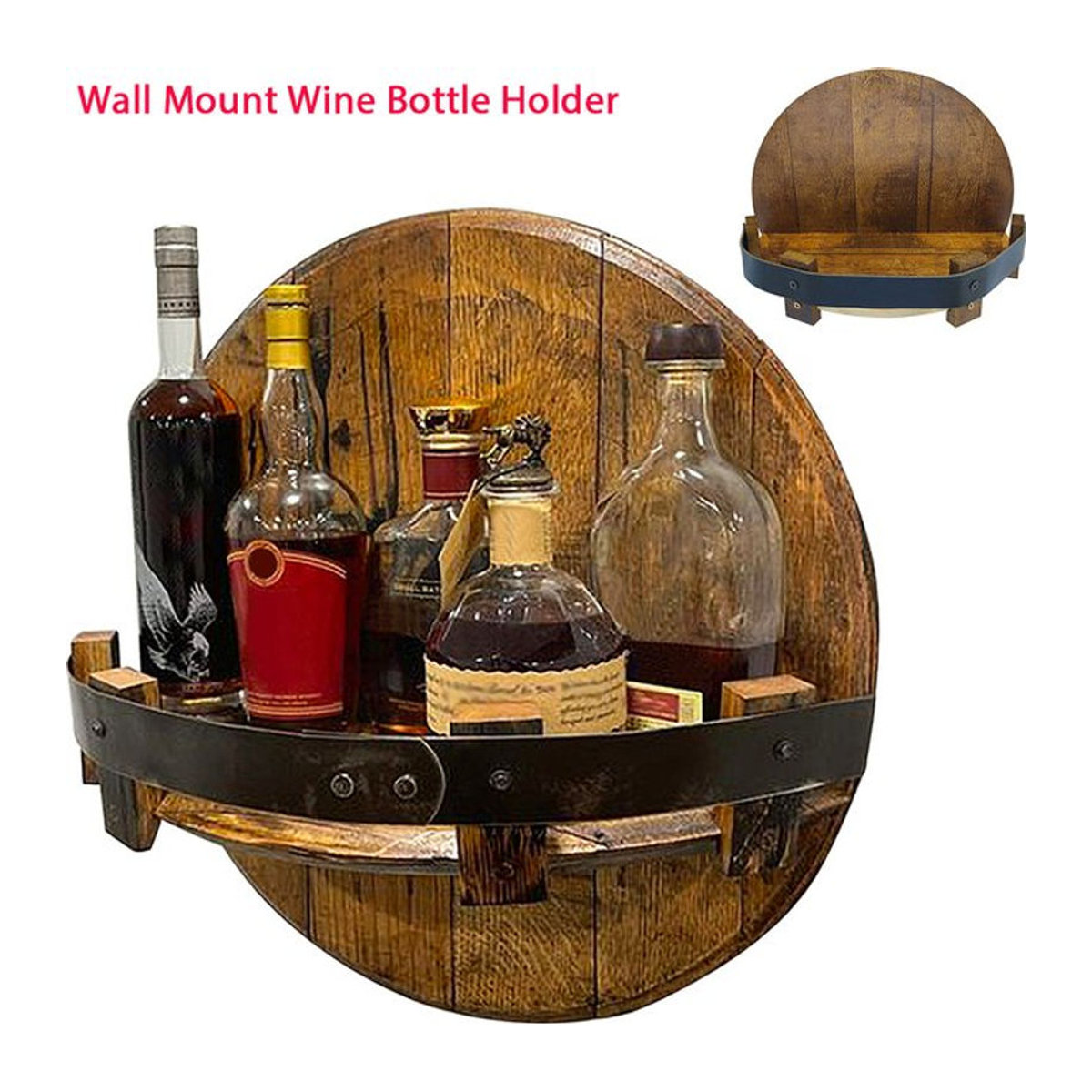 Willstar Wandregal aus Holz in Braun im Vintage-Design für Weinflaschen und Whisky als Home Bar Zubehör - Bild 1