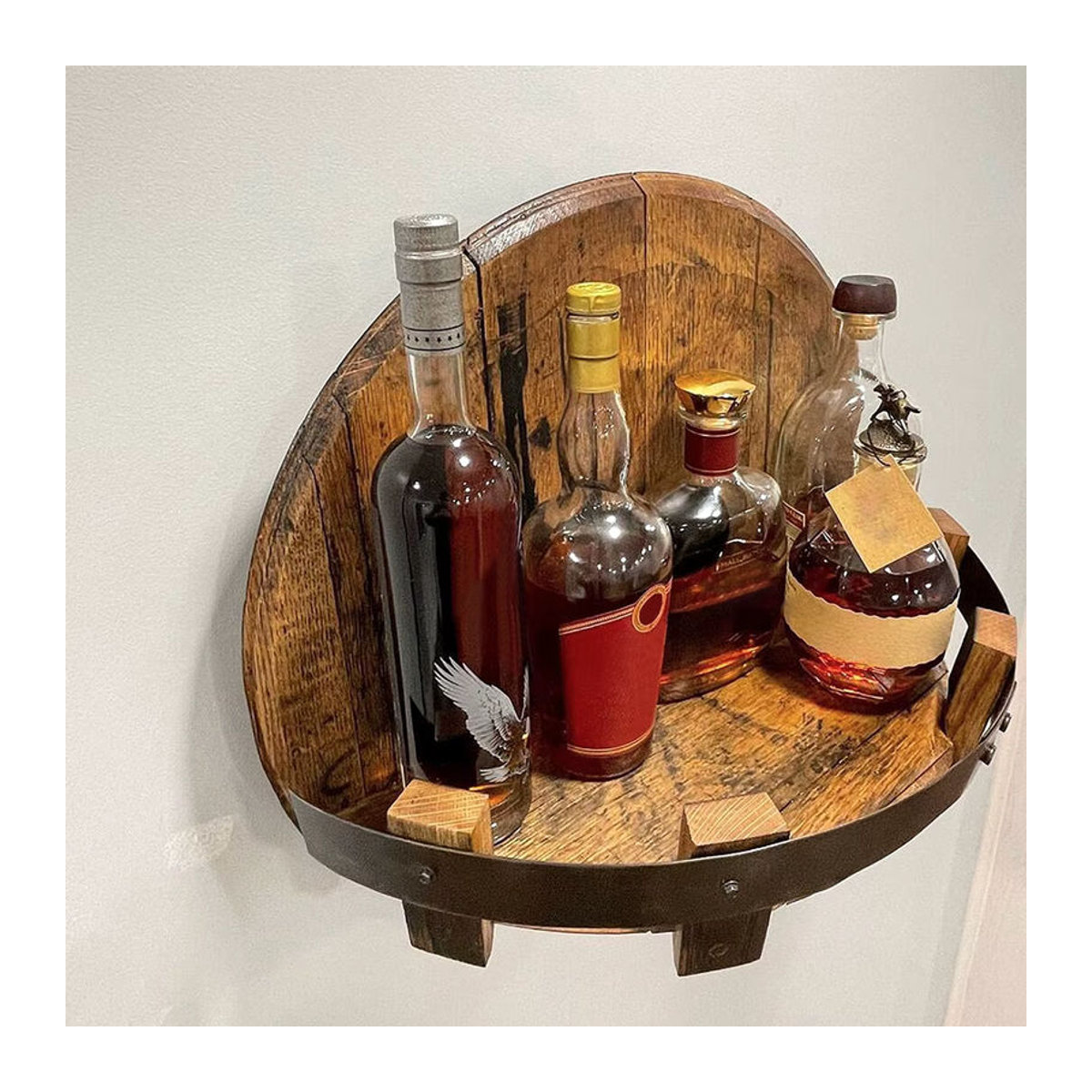 Willstar Wandregal aus Holz in Braun im Vintage-Design für Weinflaschen und Whisky als Home Bar Zubehör - Bild 5