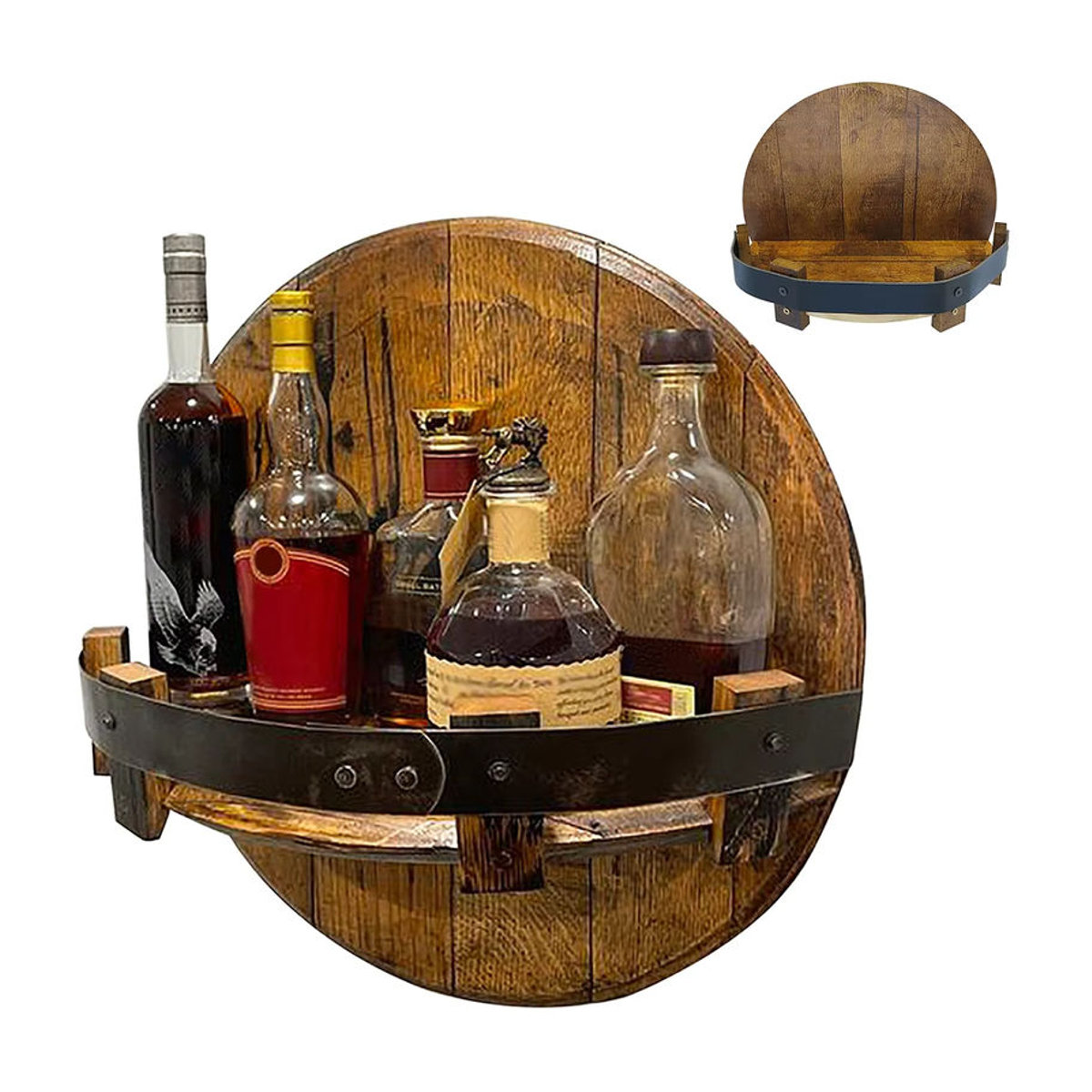 Willstar Wandregal aus Holz in Braun im Vintage-Design für Weinflaschen und Whisky als Home Bar Zubehör - Bild 7