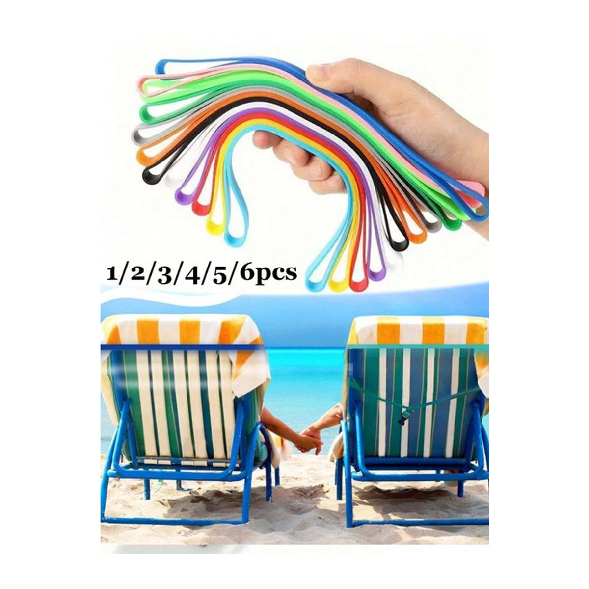 Windbeständige Handtuchclips mit Aufbewahrungsfunktion für Strandstühle, bunt, HaiKouLiJinHaiKeJiYouXianGongSi - Bild 1