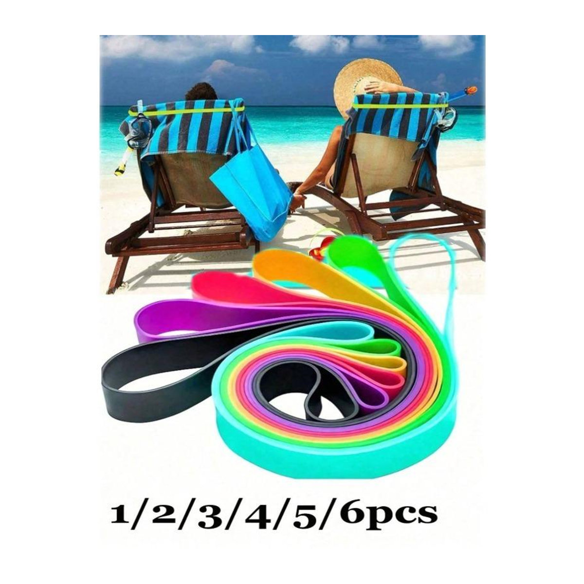 Windbeständige Handtuchclips mit Aufbewahrungsfunktion für Strandstühle, bunt, HaiKouLiJinHaiKeJiYouXianGongSi - Bild 3
