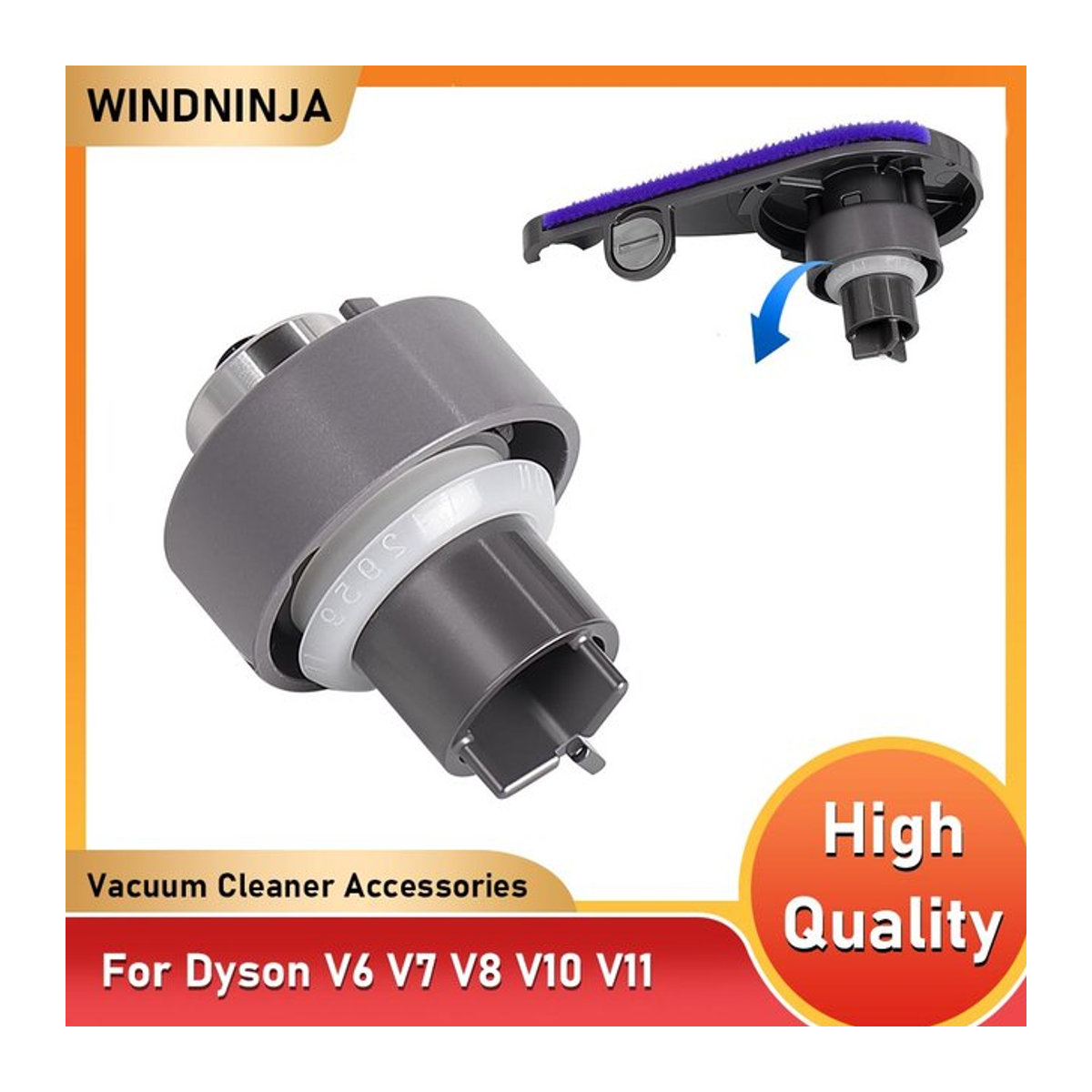 WINDNINJA Ersatzteil Seitenabdeckung für Dyson V6 V7 V8 V10 V11 Staubsauger in Grau - Bild 1