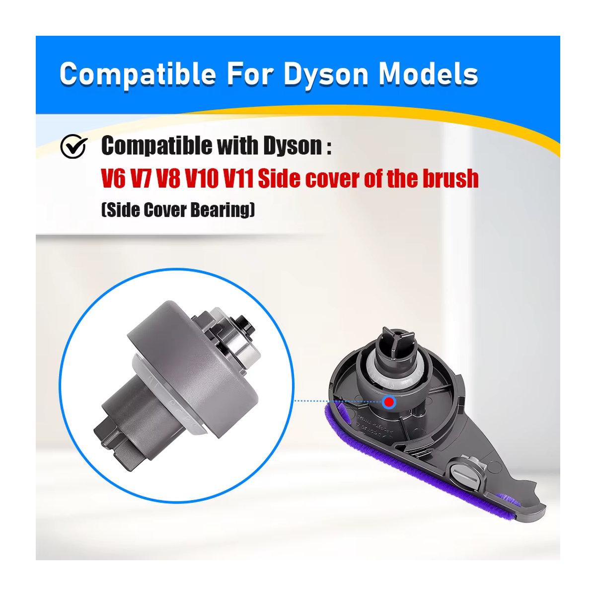 WINDNINJA Ersatzteil Seitenabdeckung für Dyson V6 V7 V8 V10 V11 Staubsauger in Grau - Bild 2