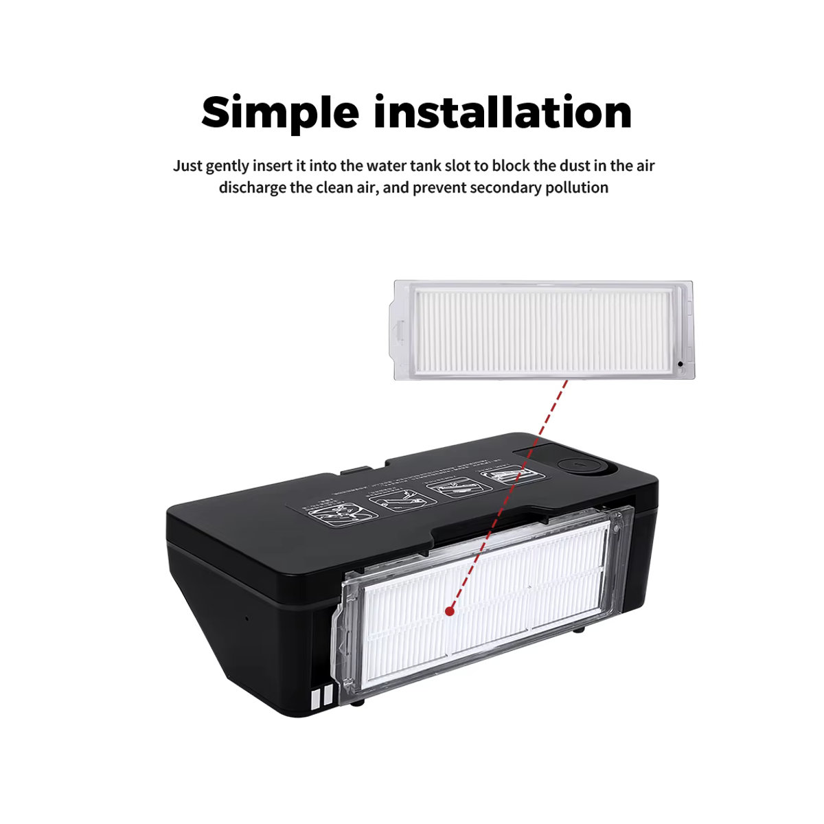 WINDNINJA HEPA-Filter in Weiß für Xiaomi S10 S40 Pro Mijia XMSTJQR2S/3C/Mop P/Mop 2S/Pro STYTJ02YM und Viomi V2 PRO/V3/SE Roboterstaubsauger Zubehör - Bild 3