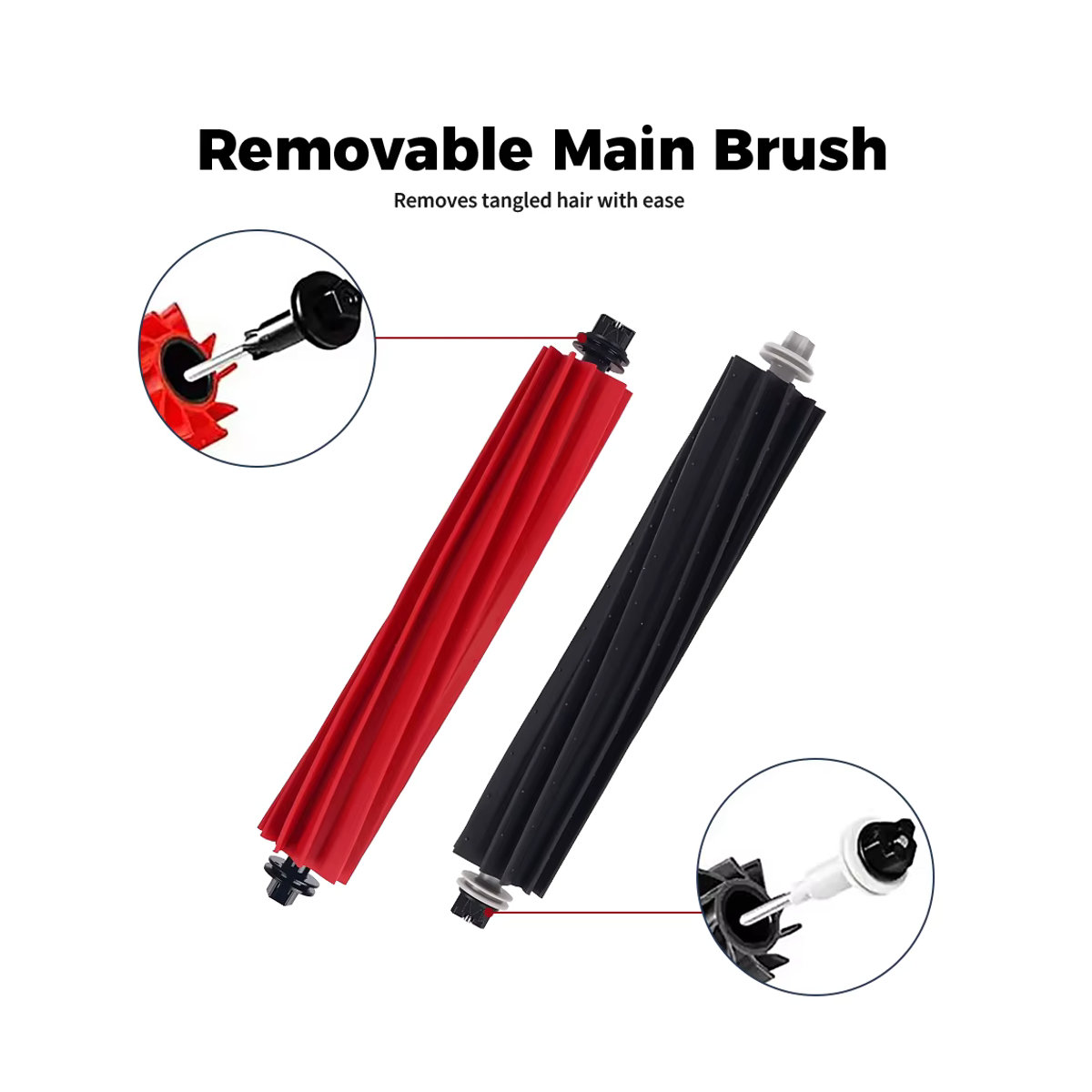WINDNINJA Rollenbürste in Rot für Roborock G20, S8, S8 Pro Ultra, S8+, Q5 Pro, Q5 Pro+ und Q8 Max, Q8 Max Plus Roboter-Staubsauger-Aufsatz Hauptbürste - Bild 2