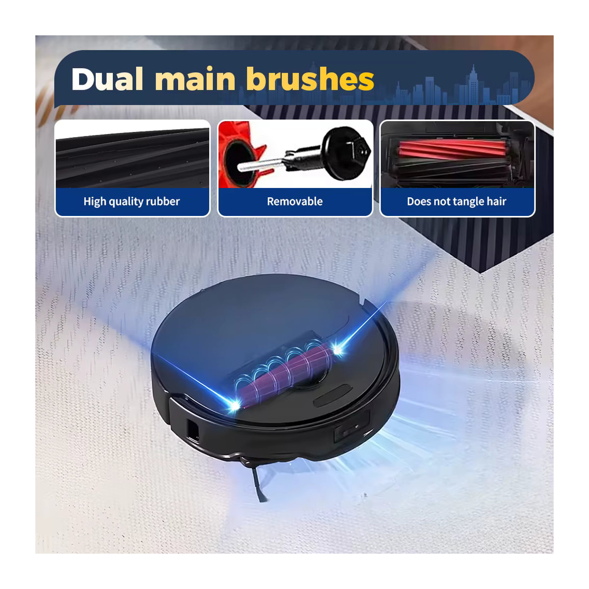 WINDNINJA Rollenbürste in Rot für Roborock G20, S8, S8 Pro Ultra, S8+, Q5 Pro, Q5 Pro+ und Q8 Max, Q8 Max Plus Roboter-Staubsauger-Aufsatz Hauptbürste - Bild 5