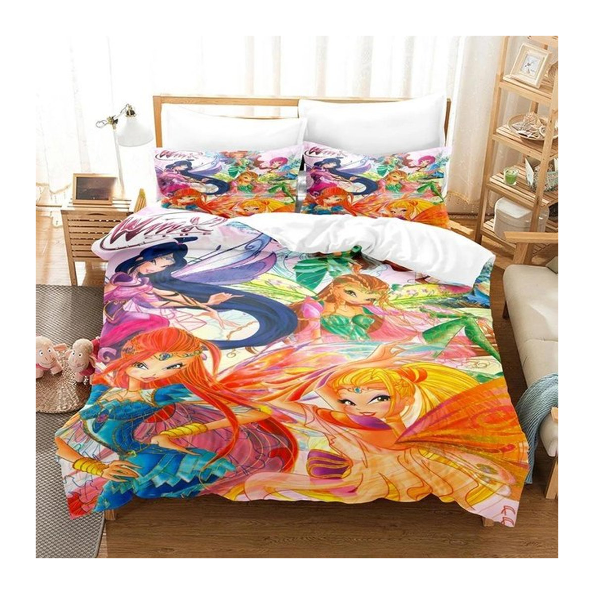 Winx Bettwäsche-Set mit 3D-Anime-Print für Mädchen und Erwachsene, mehrfarbig, B/H: 140 x 210 cm - Bild 1