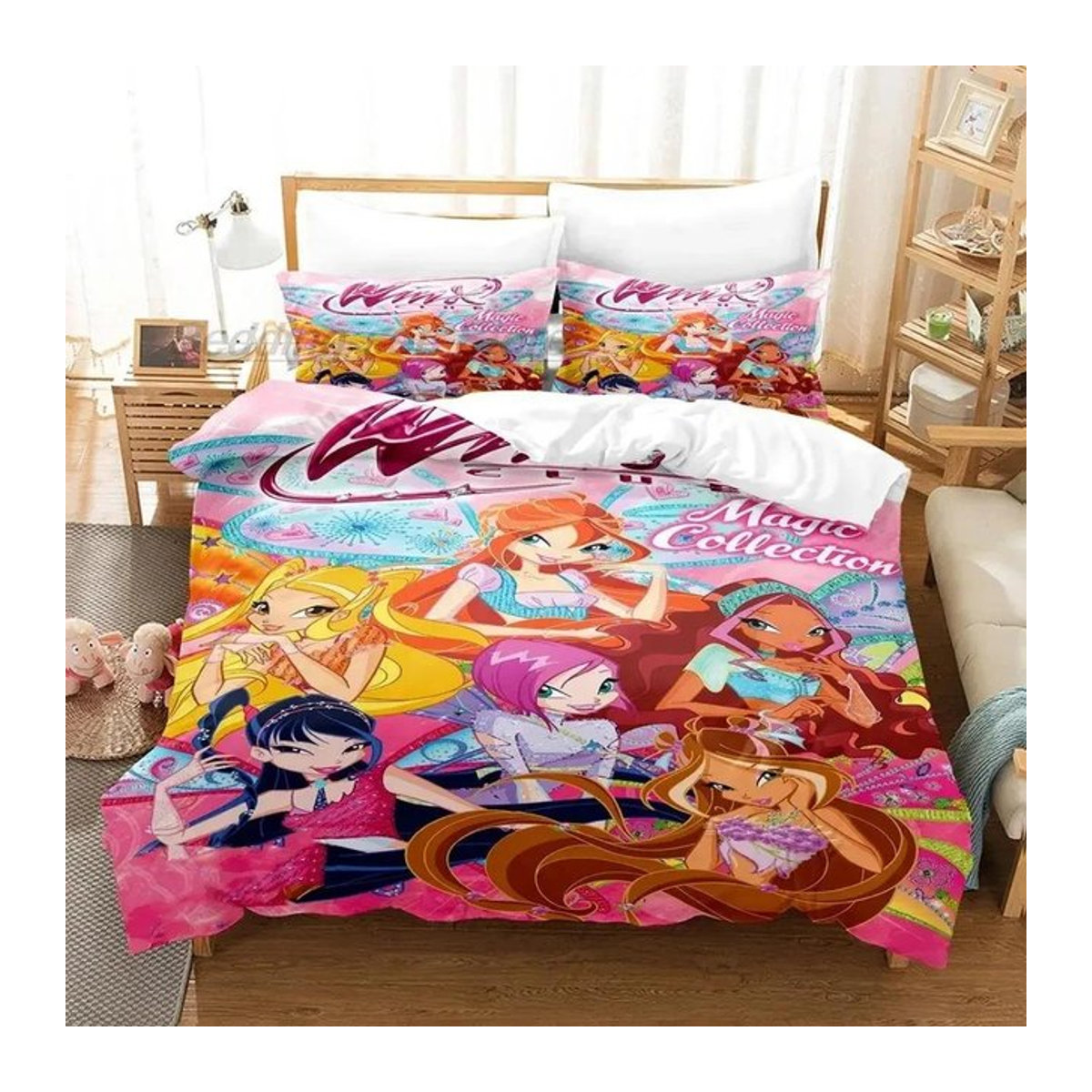 Winx Bettwäsche-Set mit 3D-Anime-Print für Mädchen und Erwachsene, mehrfarbig, B/H: 140 x 210 cm - Bild 1