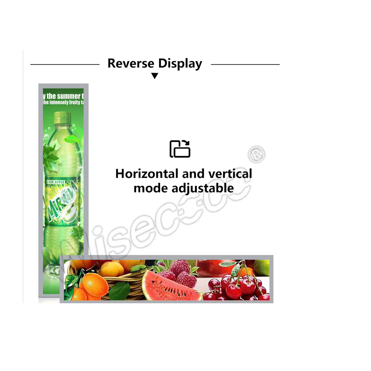 Wisecoco 24 Zoll Stretched Bar LCD-Display DV240FBM-NB0 Ultra Wide 1920x360 60Hz Schwarz - Bild 5