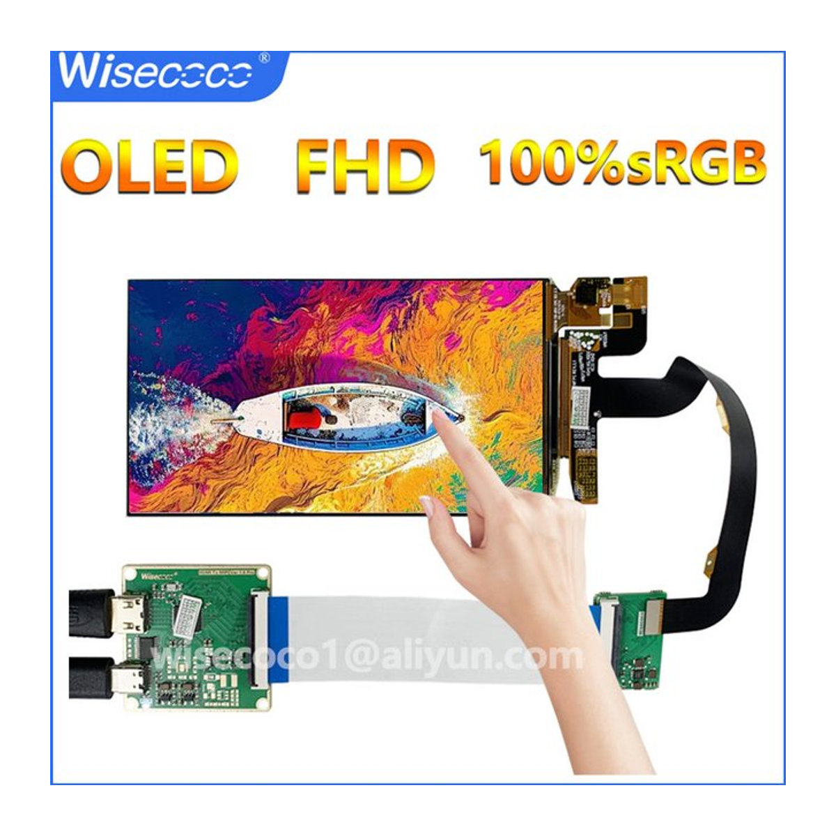 Wisecoco 5,5 Zoll IPS Display mit Touch Panel in Schwarz, 1920x1080 Auflösung für Raspberry Pi 4 3B, Spielekonsolen und TV Boxen - Bild 1
