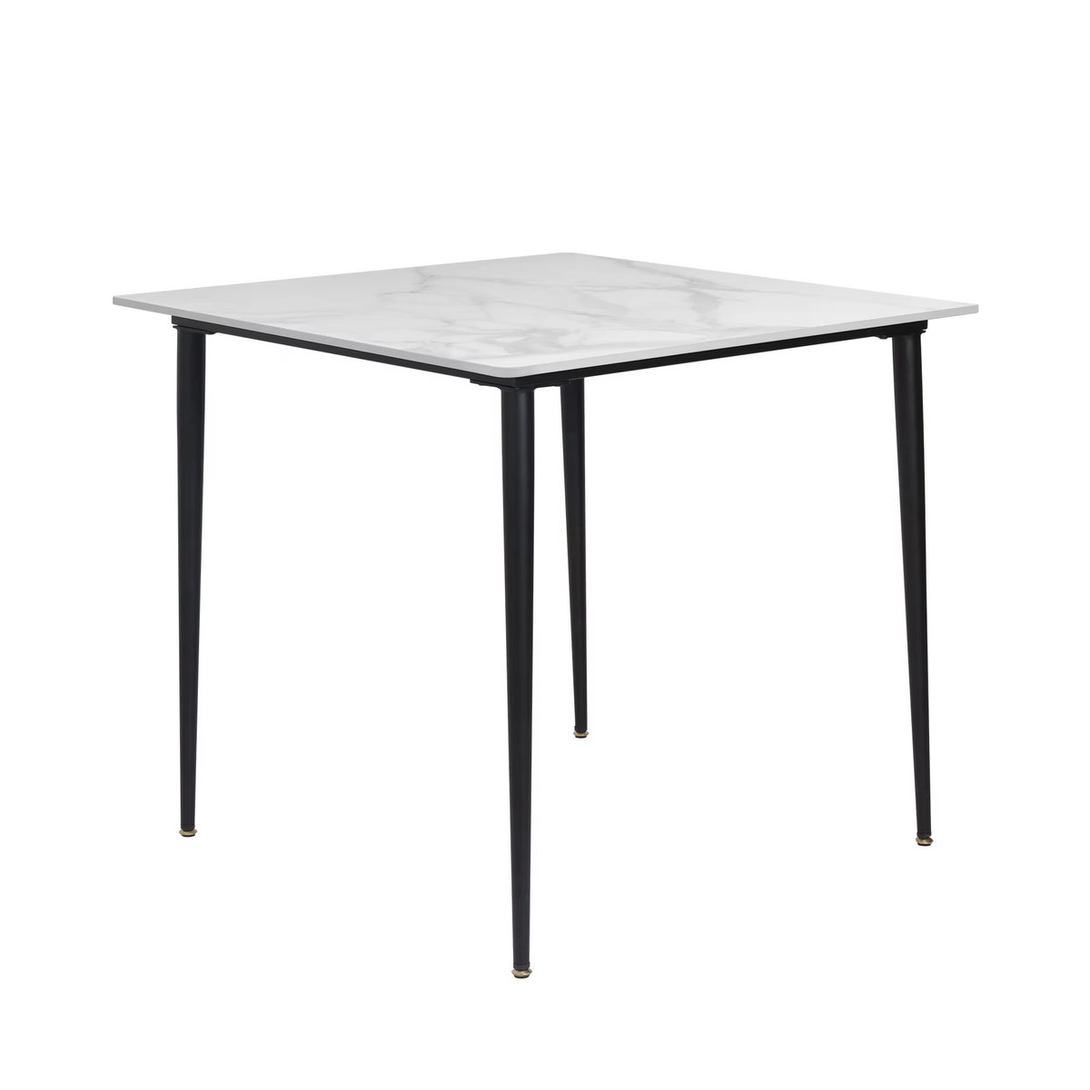 Wisfor Mid-Century Esstisch mit gesinterter Steinplatte und Metallbeinen in Grau und Weiß, quadratisch - Bild 4