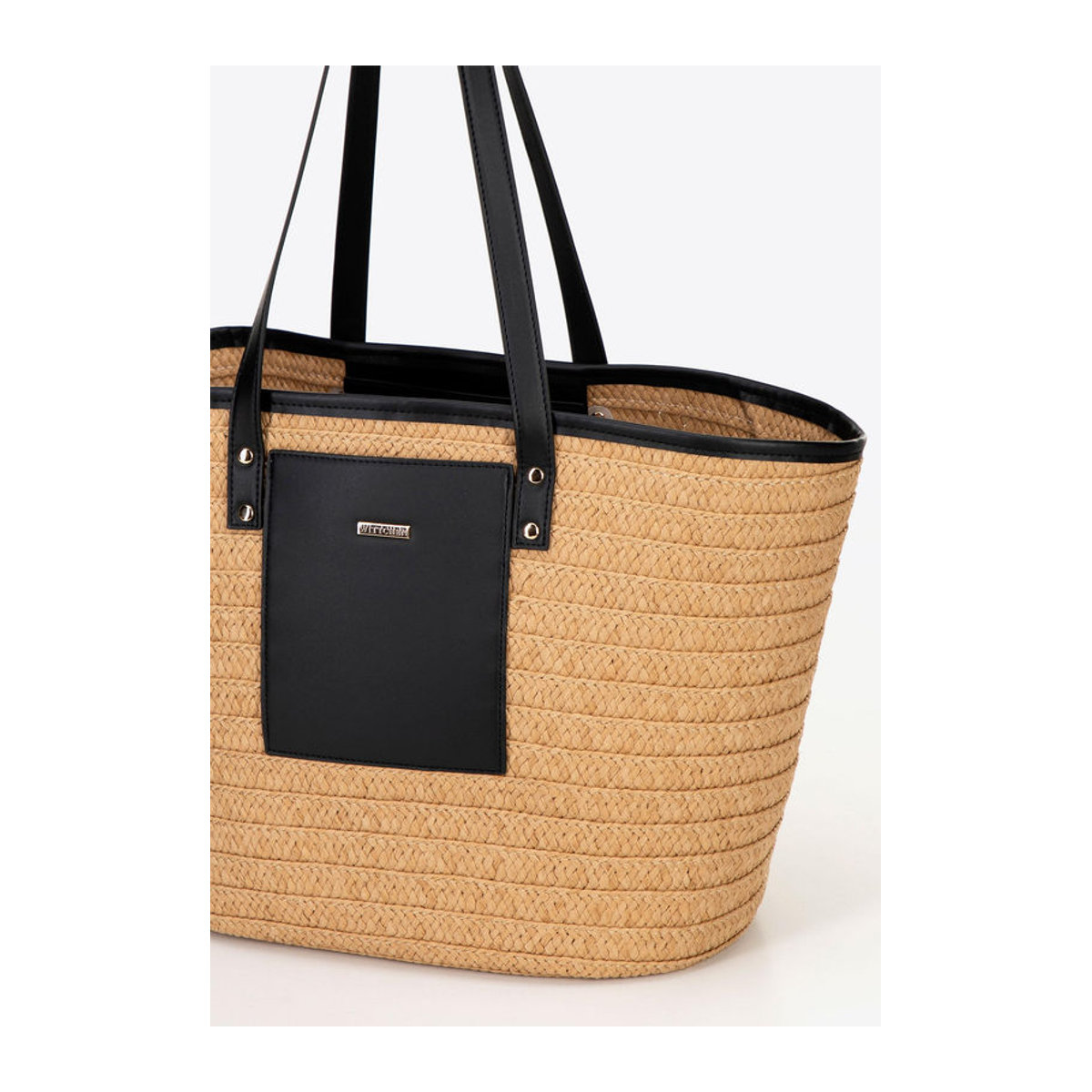Wittchen Damenkorb aus Rattan und Öko-Leder in Beige und Schwarz - Bild 3