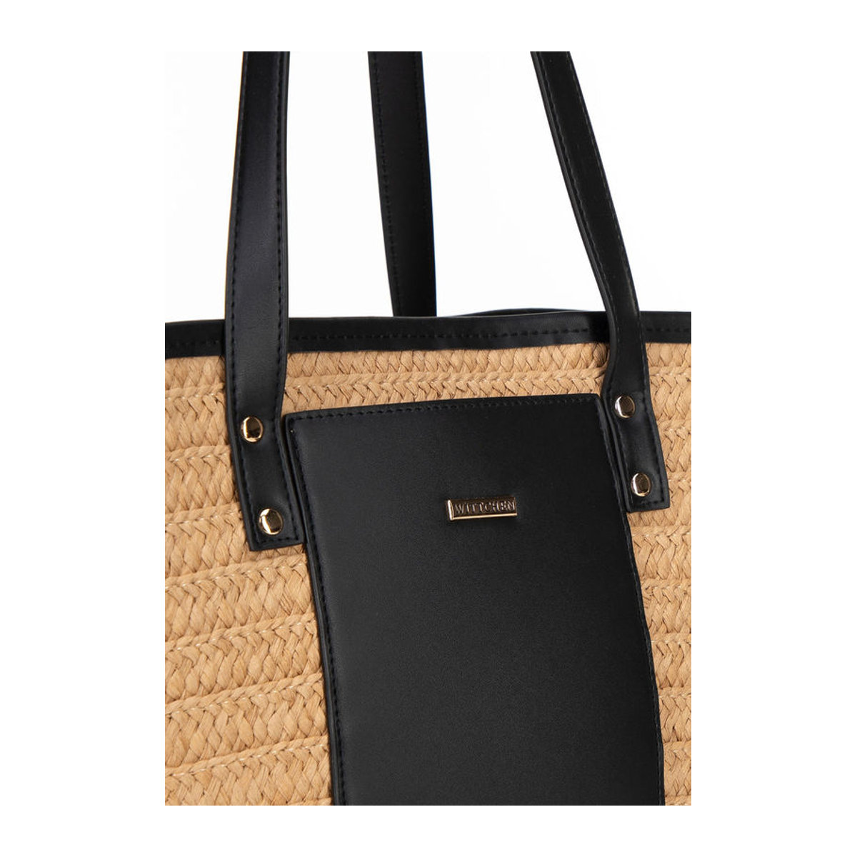 Wittchen Damenkorb aus Rattan und Öko-Leder in Beige und Schwarz - Bild 5