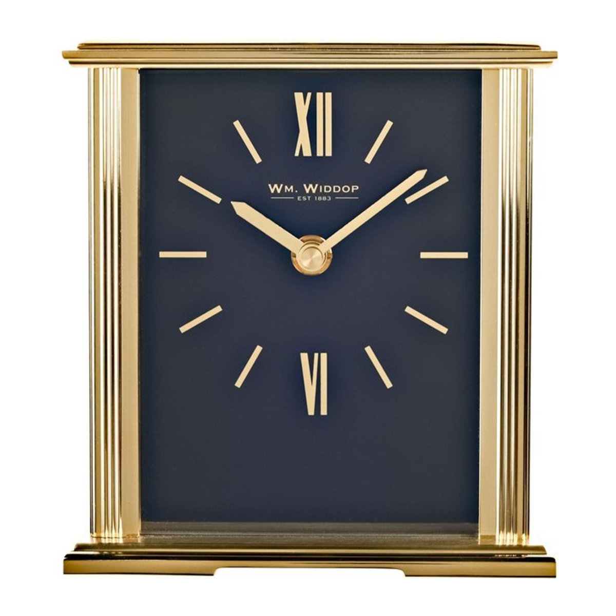 Wm. Widdop Kaminuhr mit Quarzwerk in Gold und dunkelblauem Zifferblatt - Bild 1