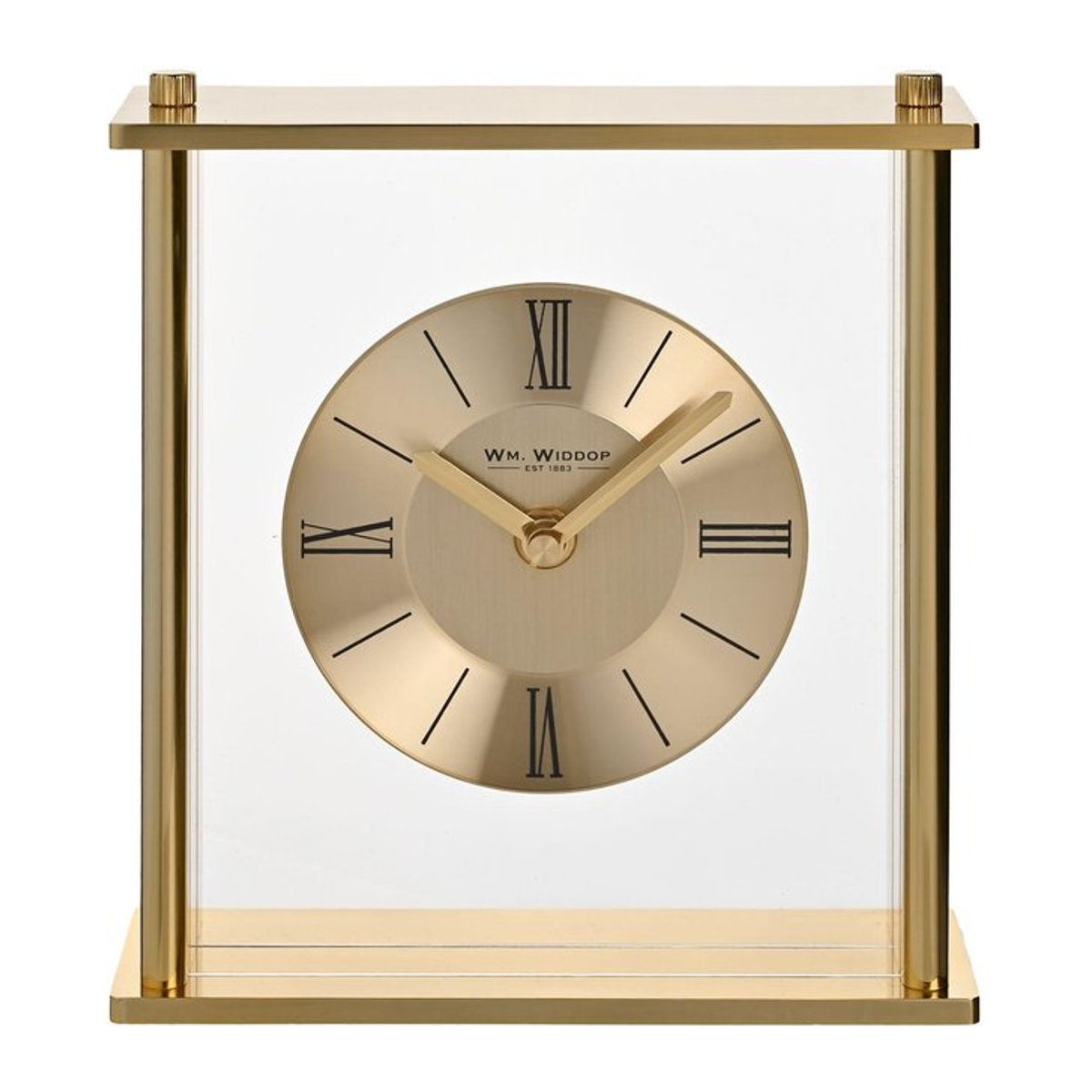 Wm. Widdop Quadratische Kaminuhr in Gold mit Quarzwerk - Bild 1