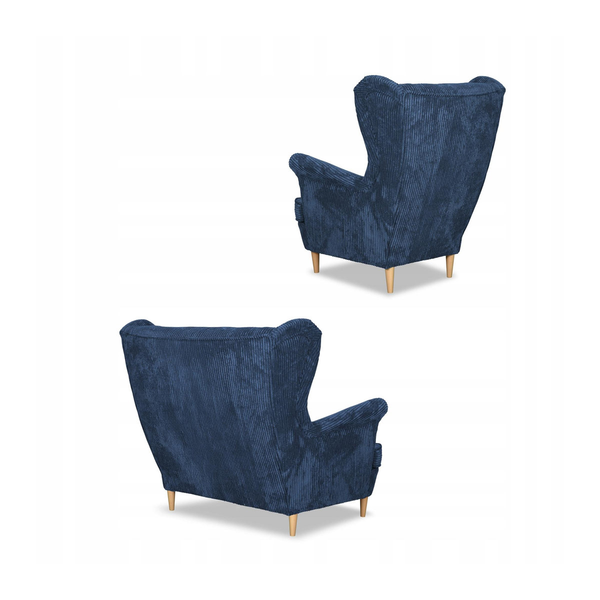 Wohnzimmergarnitur Bonito von Family Meble bestehend aus Sofa, Ohrensessel und Hocker in Marineblau - Bild 2
