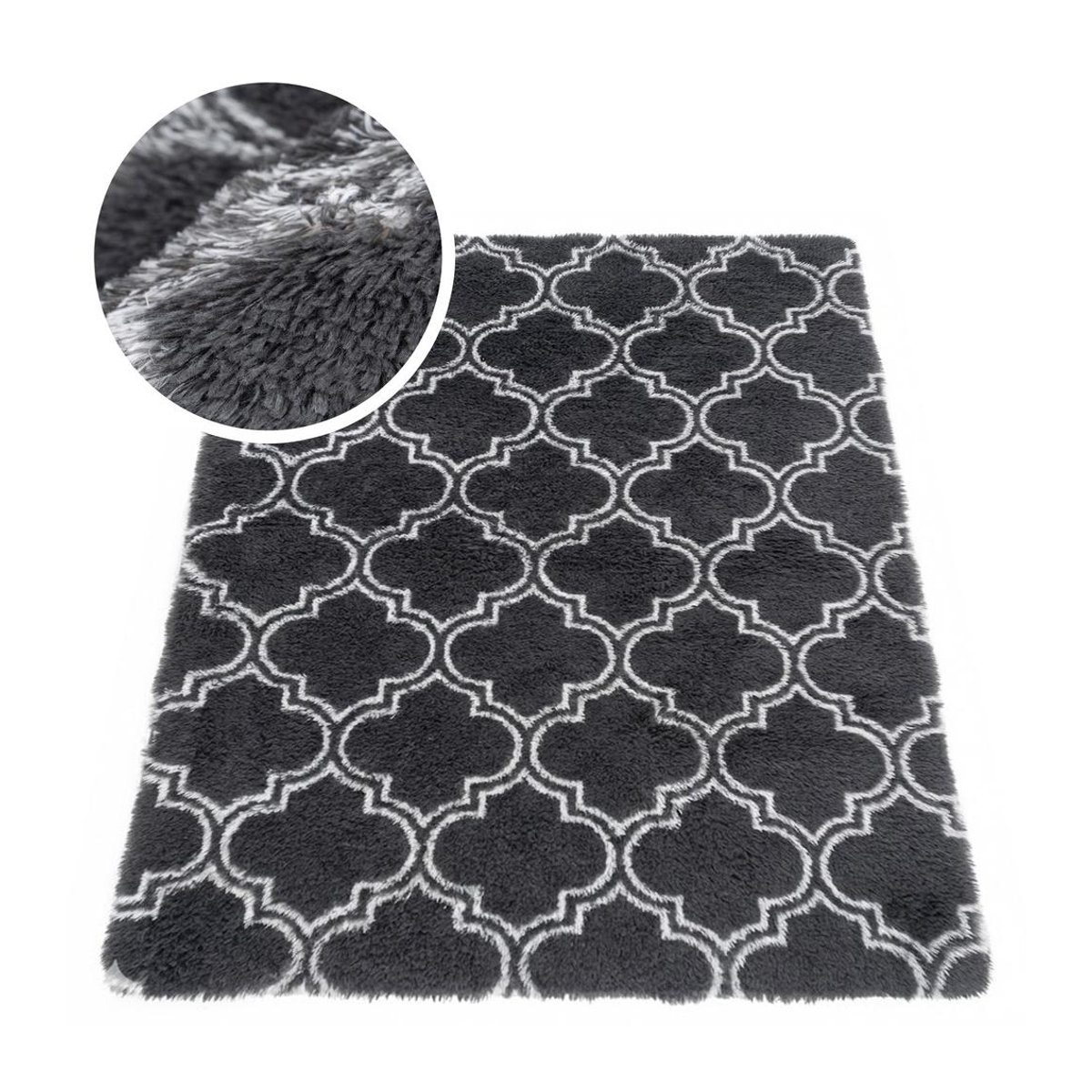 Wohnzimmerteppich Shaggy DECOR Grey Lantern rutschfest und weich in B/T: 150 x 80 cm - Bild 3