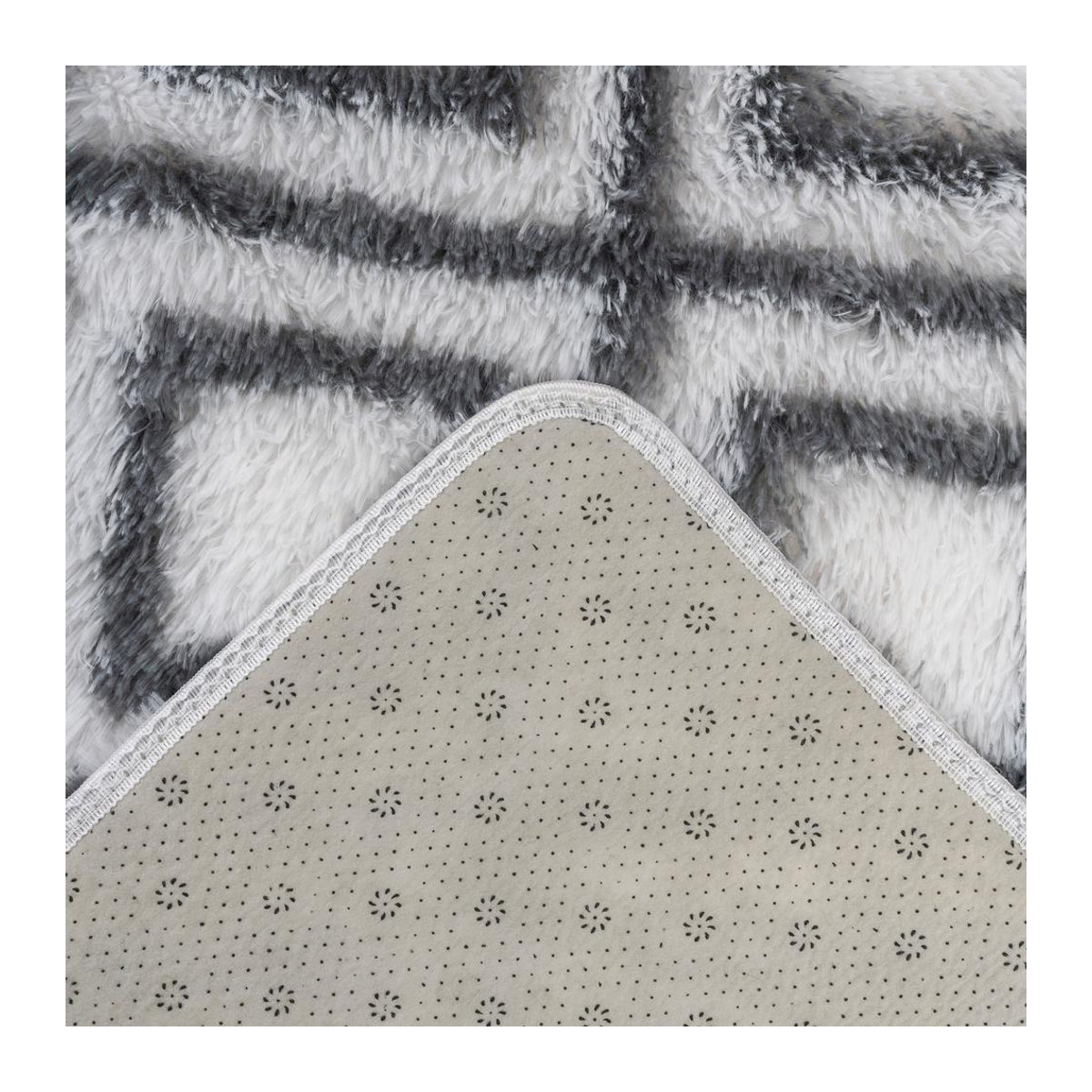 Wohnzimmerteppich Shaggy DECOR White Cube, rutschfest, weich und flauschig, Farbe: White, B x T: 160 x 220 cm - Bild 4
