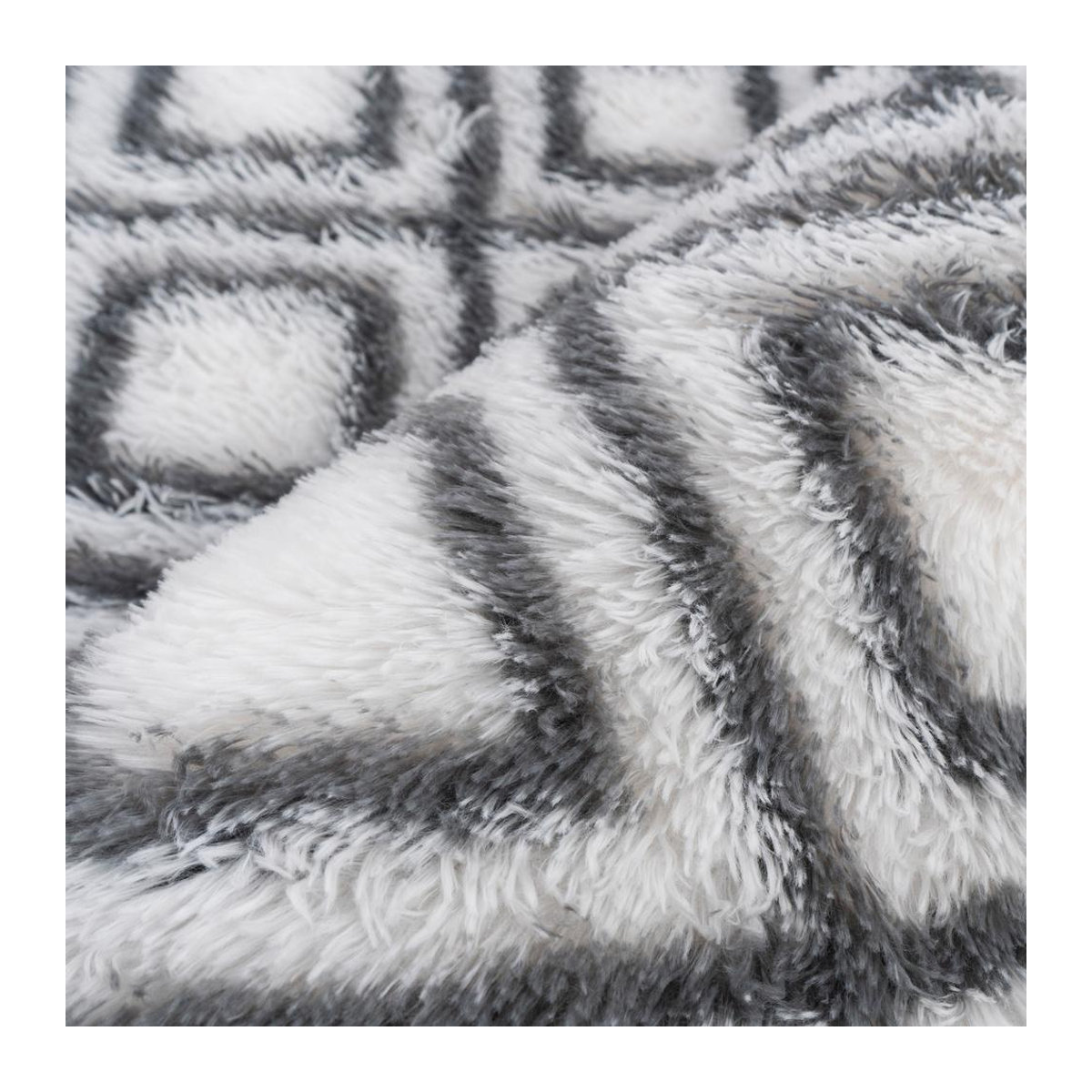 Wohnzimmerteppich Shaggy DECOR White Cube, rutschfest, weich und flauschig, Farbe: White, B x T: 160 x 220 cm - Bild 6