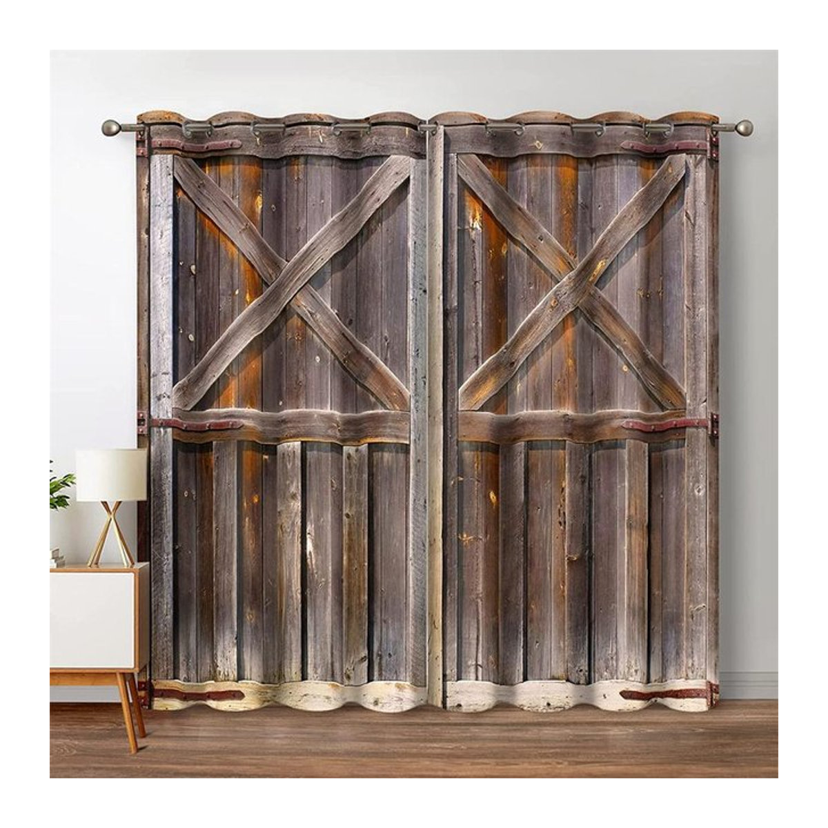 Woodes Schatten Vorhänge für Wohnzimmer und Schlafzimmer, semi-transparent, B: 100 cm, H: 130 cm - Bild 1
