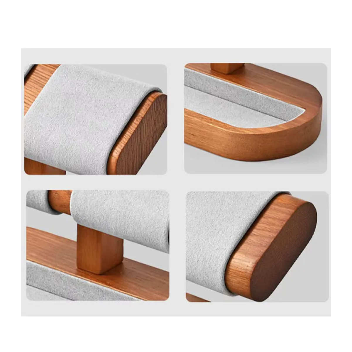 WoodTen Multifunktionaler Holz-Schmuckorganizer in Braun mit Uhrenständer und klassifizierter Aufbewahrung - Bild 3
