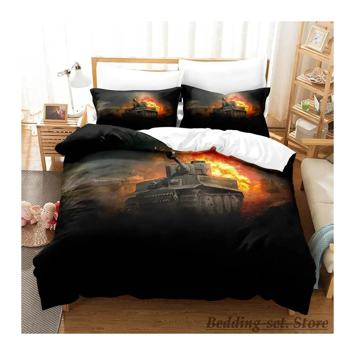 World Of Tanks Bettwäsche-Set mit Reißverschluss für Einzelbetten, B/H: 70 x 133 cm, 2-teilig - Bild 1