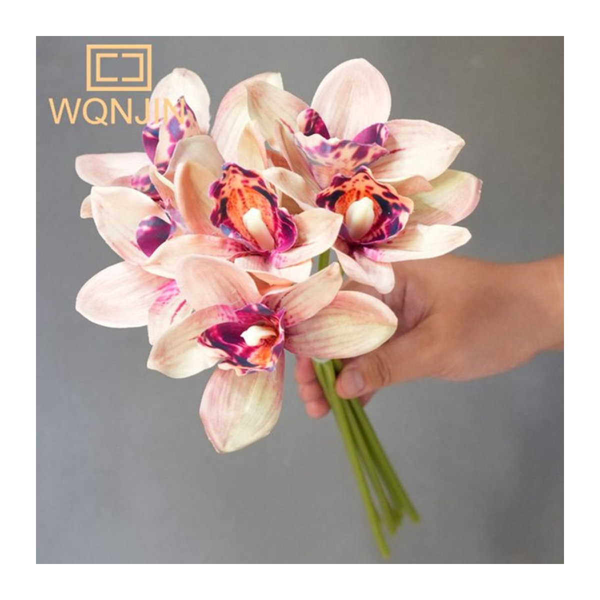 WQNJIN Künstliche Orchideen und Schmetterlings-Blumen Set, 6er Pack, Mehrfarbig (Weiß, Lila), Dekorative Schnittblumen für Wohnkultur und Hochzeiten - Bild 1