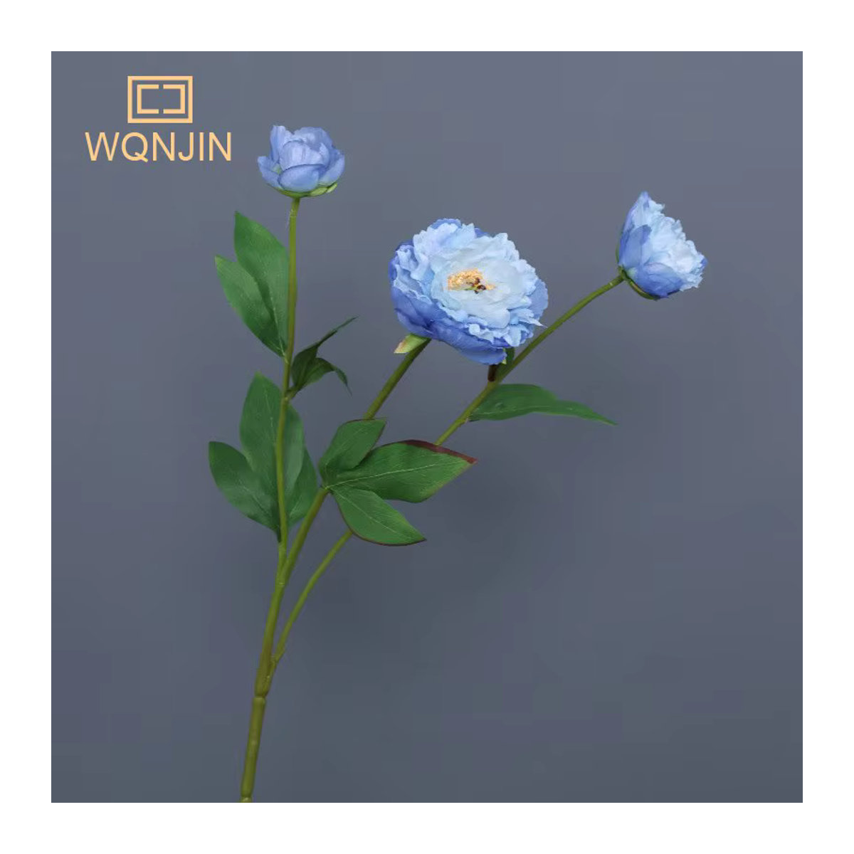 WQNJIN Künstliche Pfingstrose als Blumenstrauß in Rosa, Weiß und Blau für deine Hochzeits- oder Heimdekoration - Bild 3