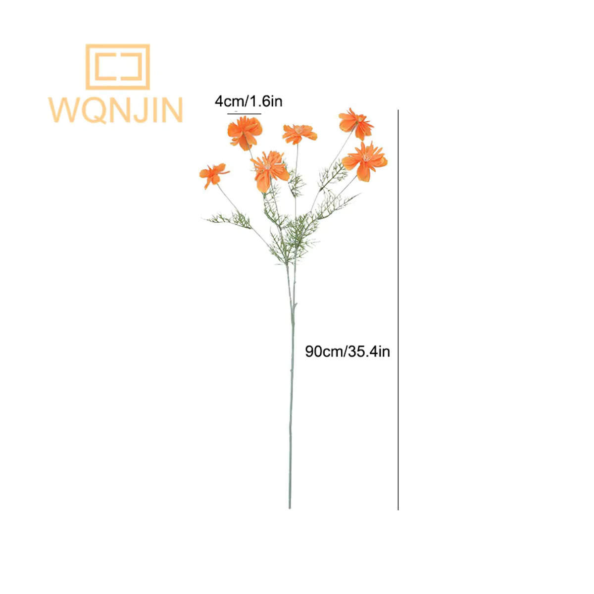 WQNJIN Künstliches Chrysanthemen-Bouquet mit Kamille-Ornament in Weiß und Orange - Bild 3