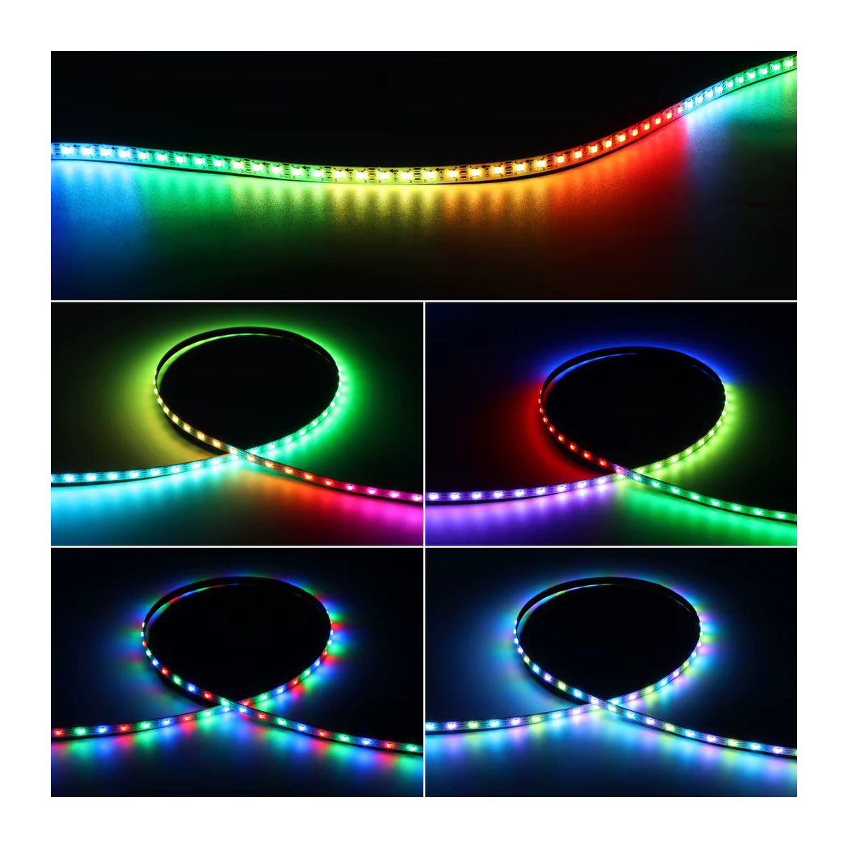 WS2812B RGBIC Smart Pixel LED Streifen mit 2020SMD Dioden und Klebeunterseite für deine Zimmerdekoration, DC 5V - Bild 3