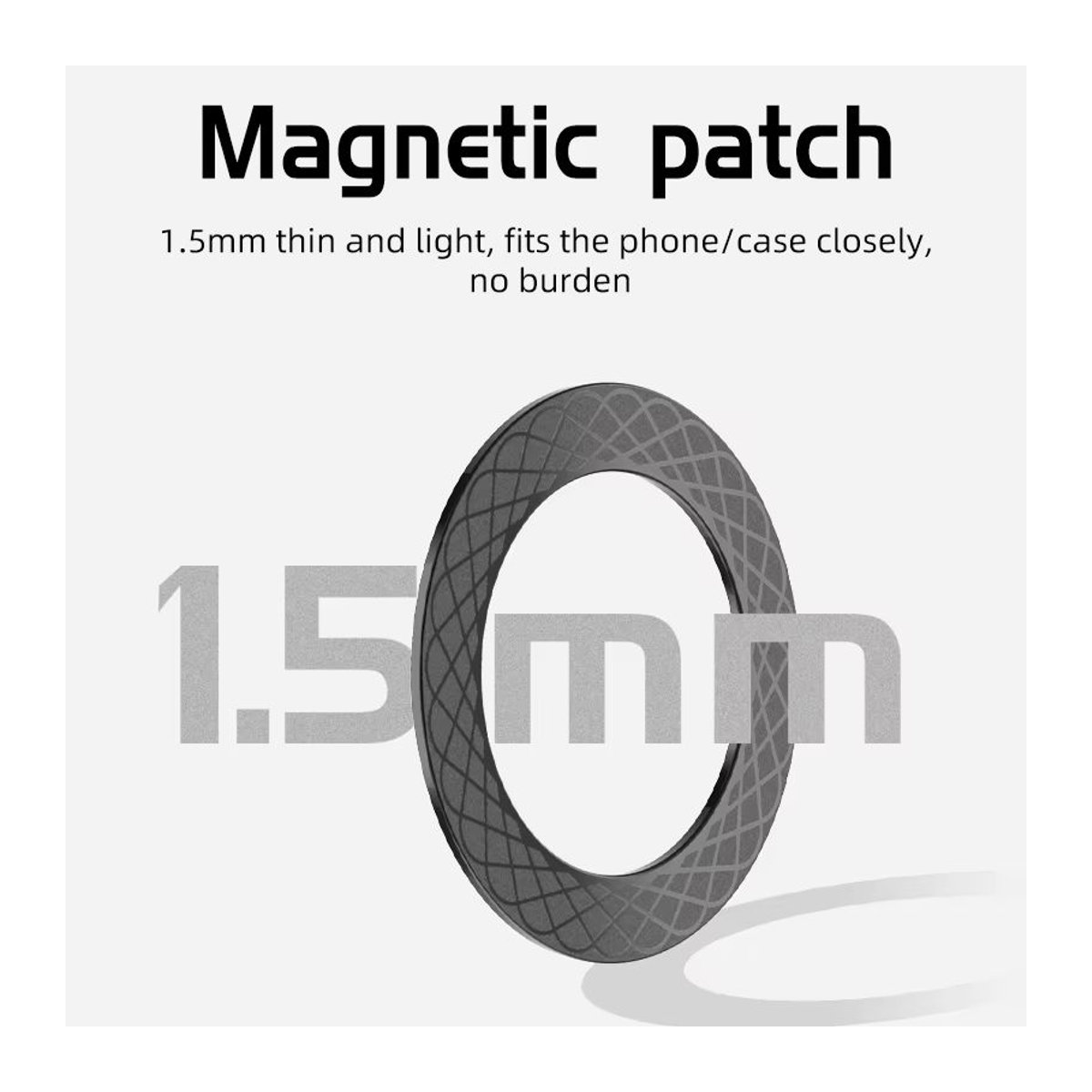 WSSHE Magnetfolie Schwarz Minimalistisch, 1,5 mm ultradünne magnetische Halterplatte für MagSafe-kompatible Smartphones wie iPhone 17, 16, 15 und Xiaomi zur Unterstützung von kabellosem Laden - Bild 4
