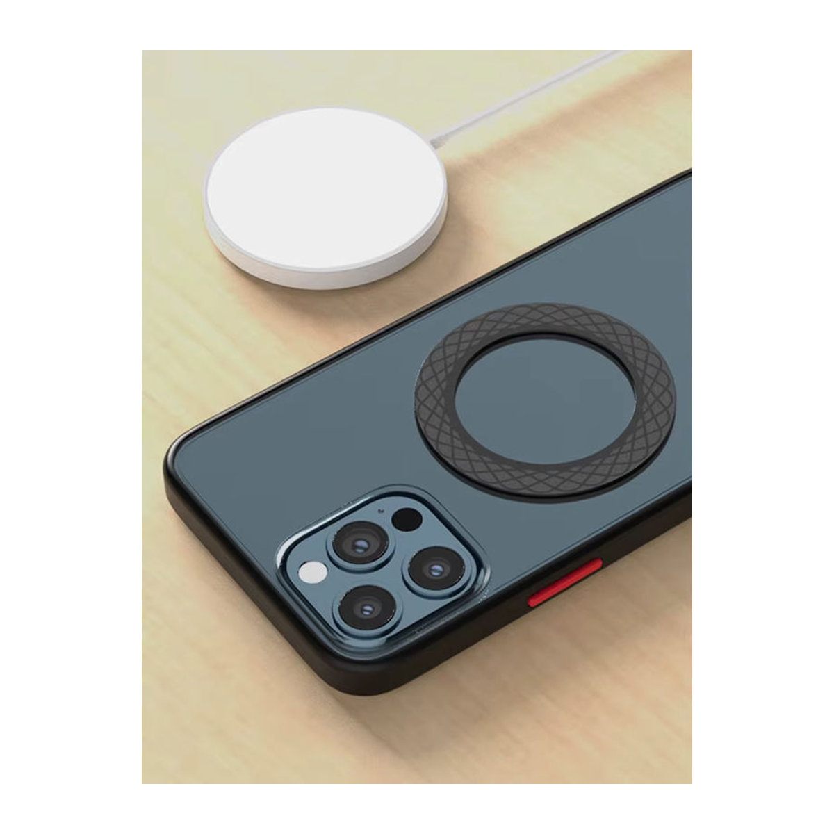 WSSHE Magnetfolie Schwarz Minimalistisch, 1,5 mm ultradünne magnetische Halterplatte für MagSafe-kompatible Smartphones wie iPhone 17, 16, 15 und Xiaomi zur Unterstützung von kabellosem Laden - Bild 6