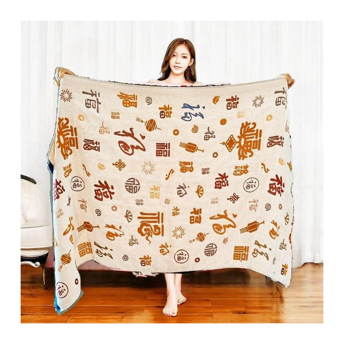 WTEMPO Badetuch aus vierlagigem Mull-Baumwollgarn, schnelltrocknend, B: 80 cm, L: 160 cm - Bild 1