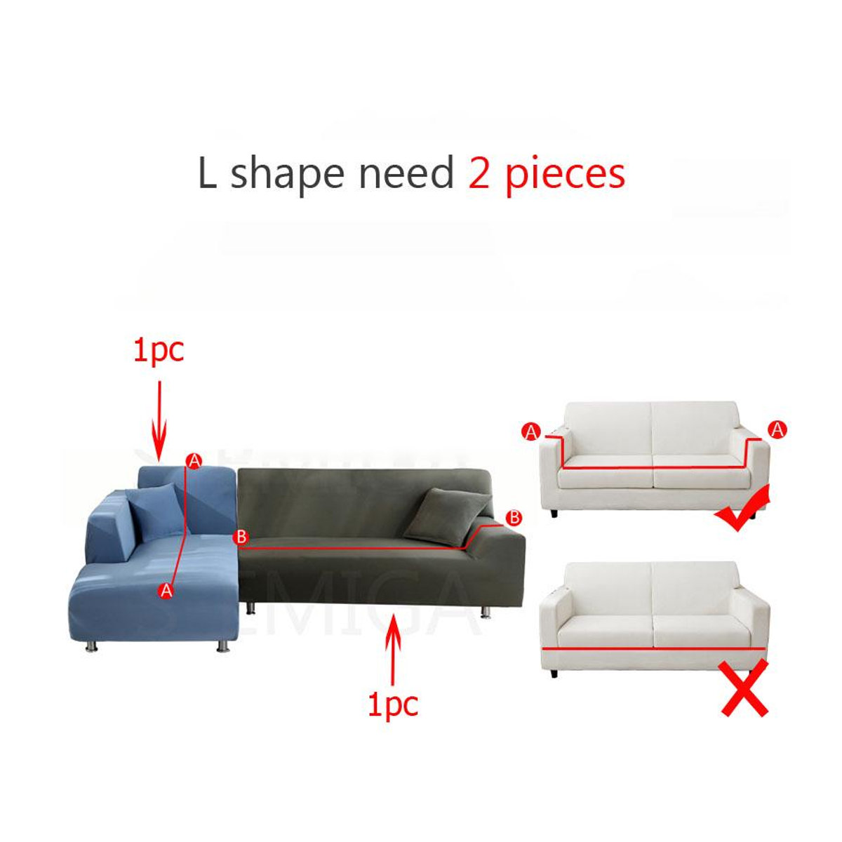 WTEMPO Elastischer Sofabezug aus Spandex für 3-Sitzer, Schonbezug für dein Sofa, Breite: 190-230 cm - Bild 2