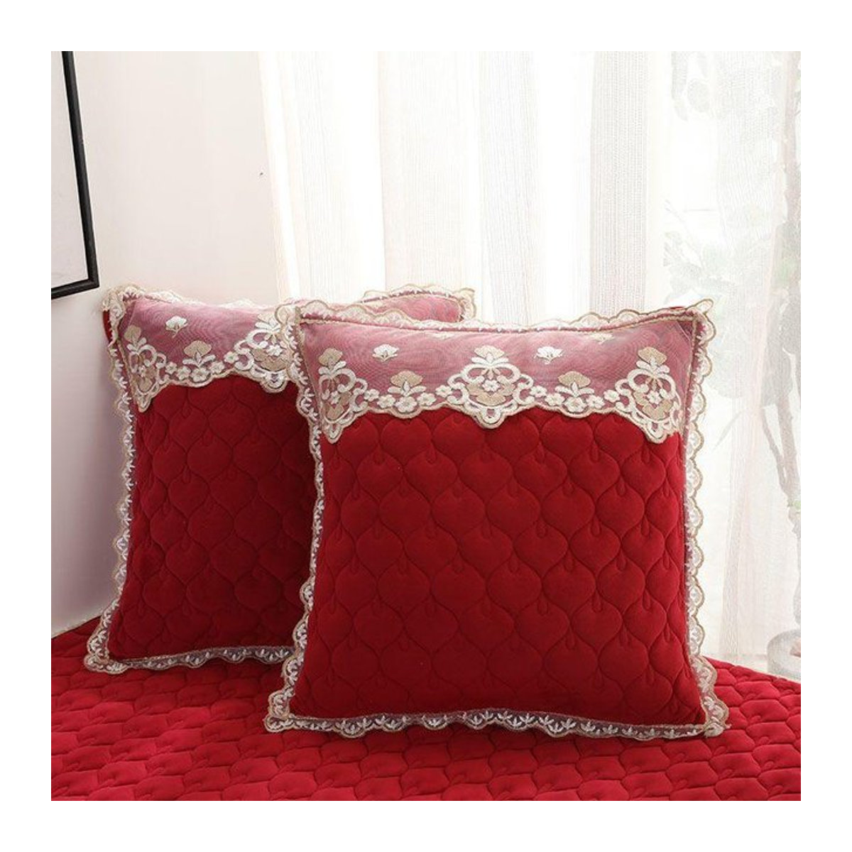 WTEMPO Taillenkissen für Sofa und Büro in Bordeaux, B/B: 50 x 50 cm - Bild 1
