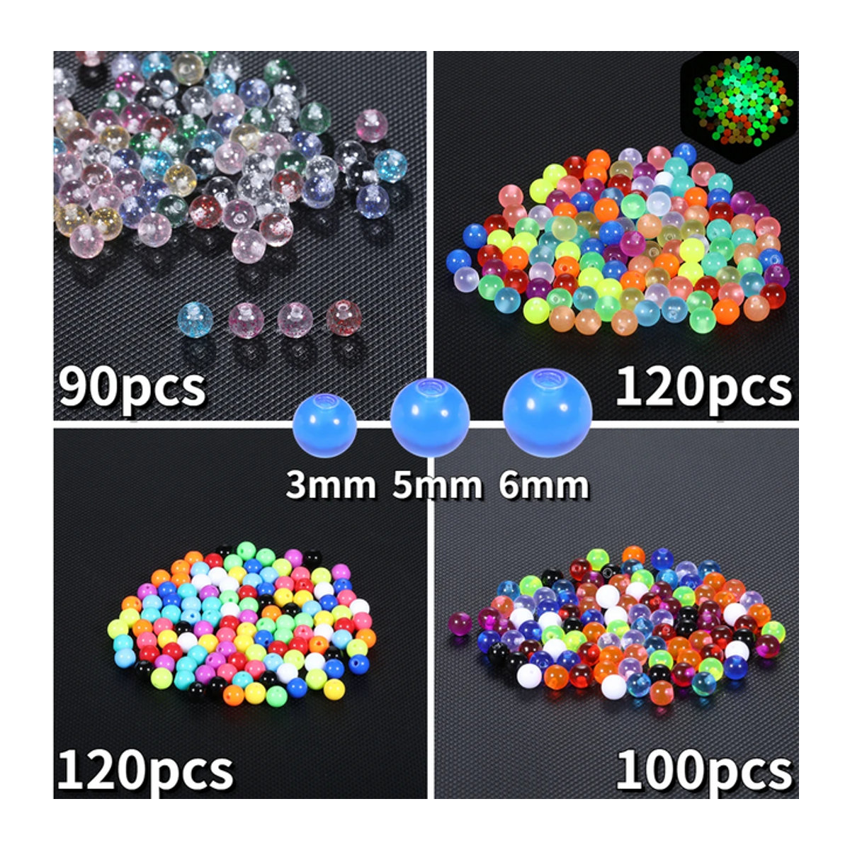WTX Bunte Acryl-Ersatzkugeln für Piercings in 3 mm, 5 mm und 6 mm - Bild 1