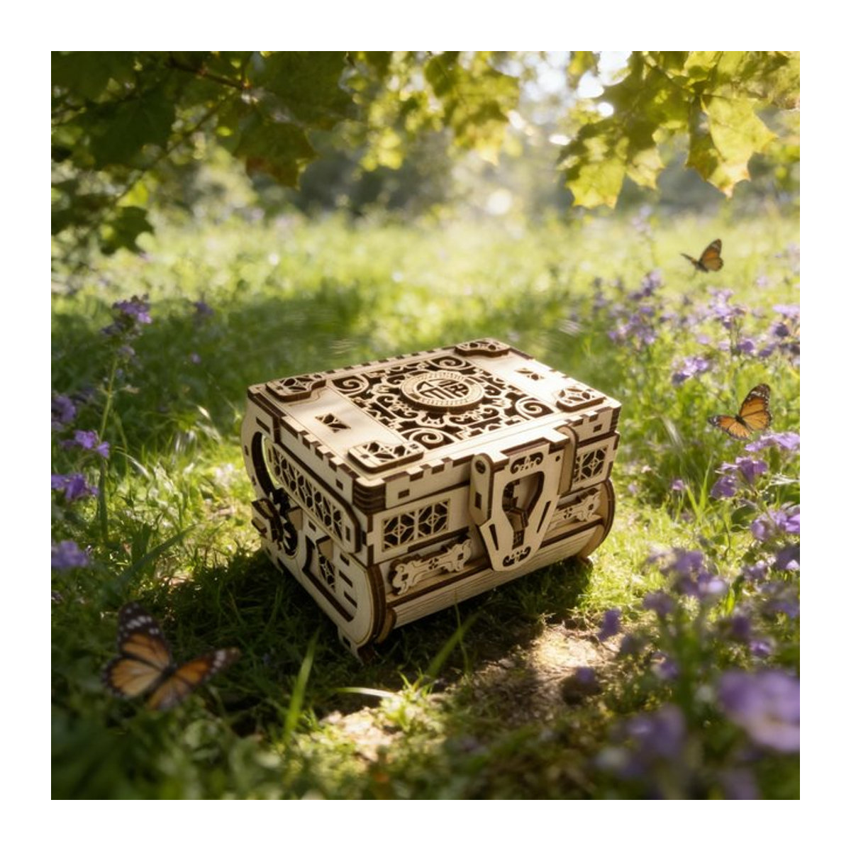 Wucifang Bags 3D Holz Puzzle Schmuckschatulle DIY Miniatur Geometric Feiertagsdeko - Bild 1
