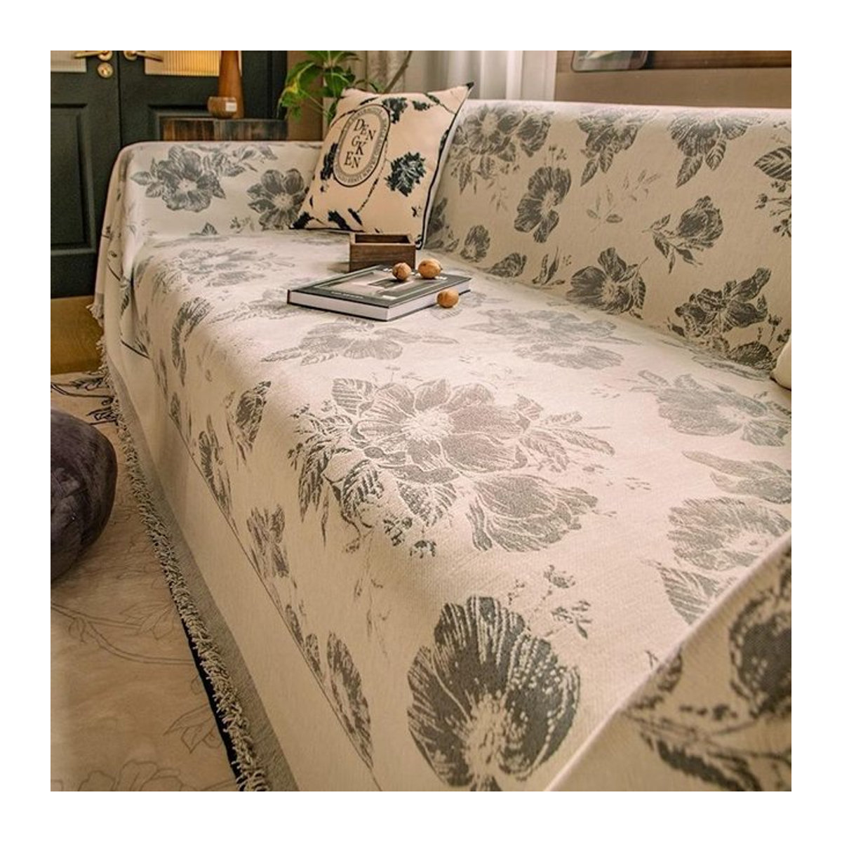 Wucifang Bags Chenille Sofabezug Einteiler als Universal-Schutzbezug für dein Wohnzimmer, weich und staubdicht, B/T: 180 x 130 cm - Bild 1