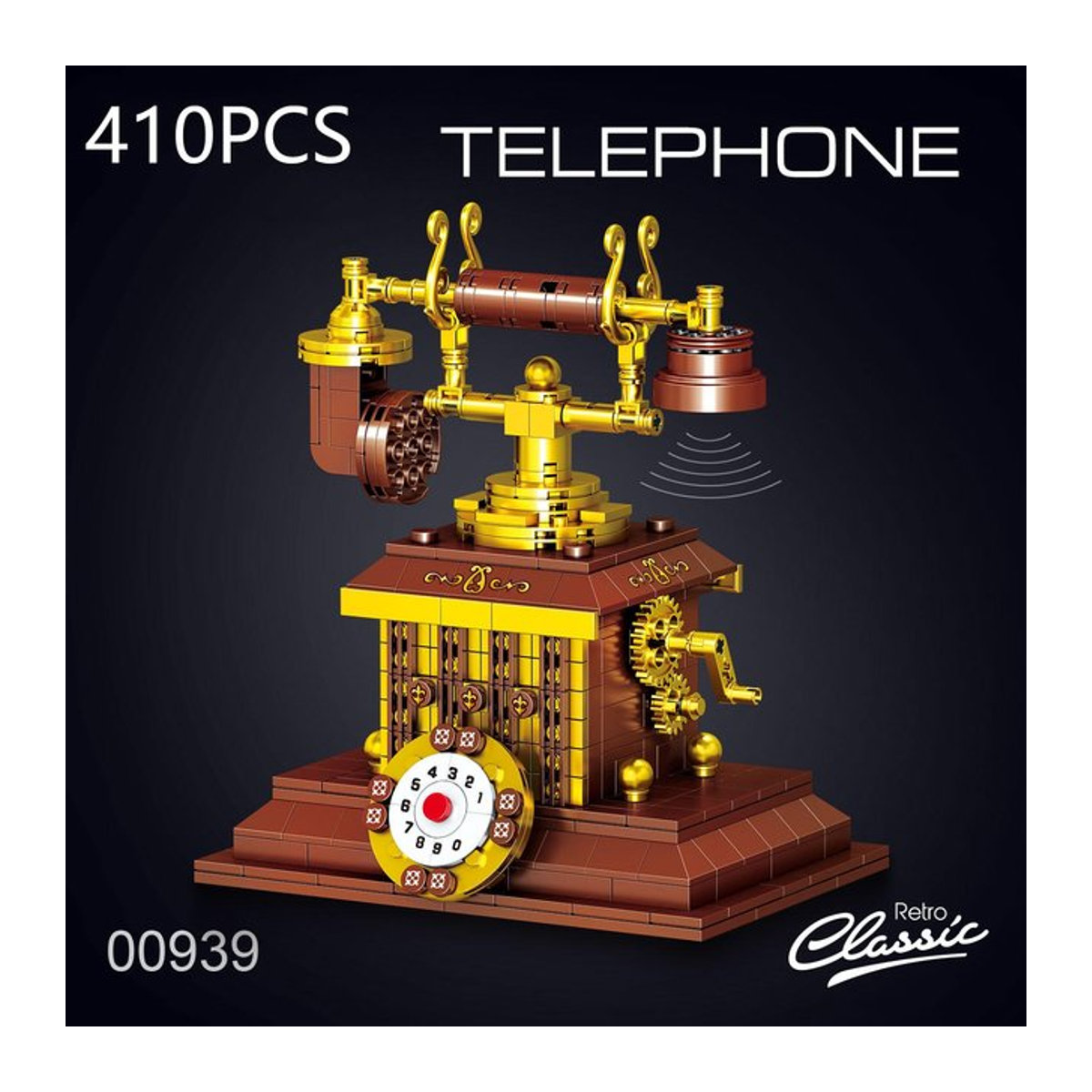 Wucifang Bags Retro-Telefon Bausteine Set mit 410 Teilen in Multicolor als Vintage Spielzeug und Schreibtischdekoration - Bild 1