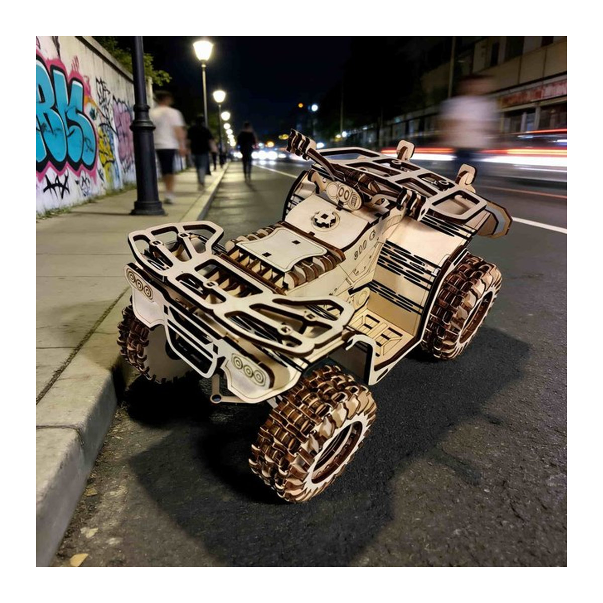 Wucifang Bags Strandmotorrad 3D-Holzpuzzle Bastelset für Teenager und Erwachsene - Bild 1